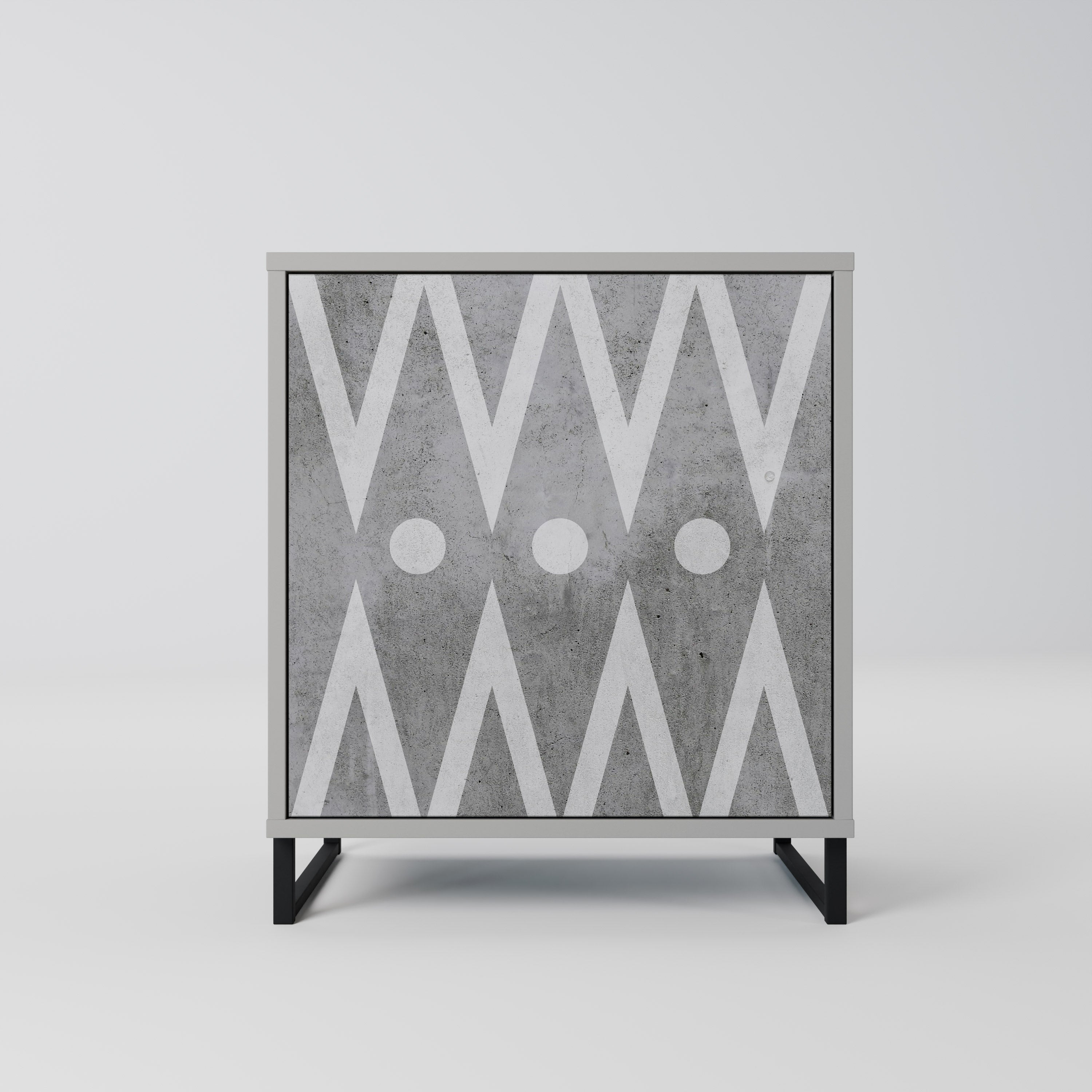 Aparador de 1 puerta Sharp Edges en acabado gris