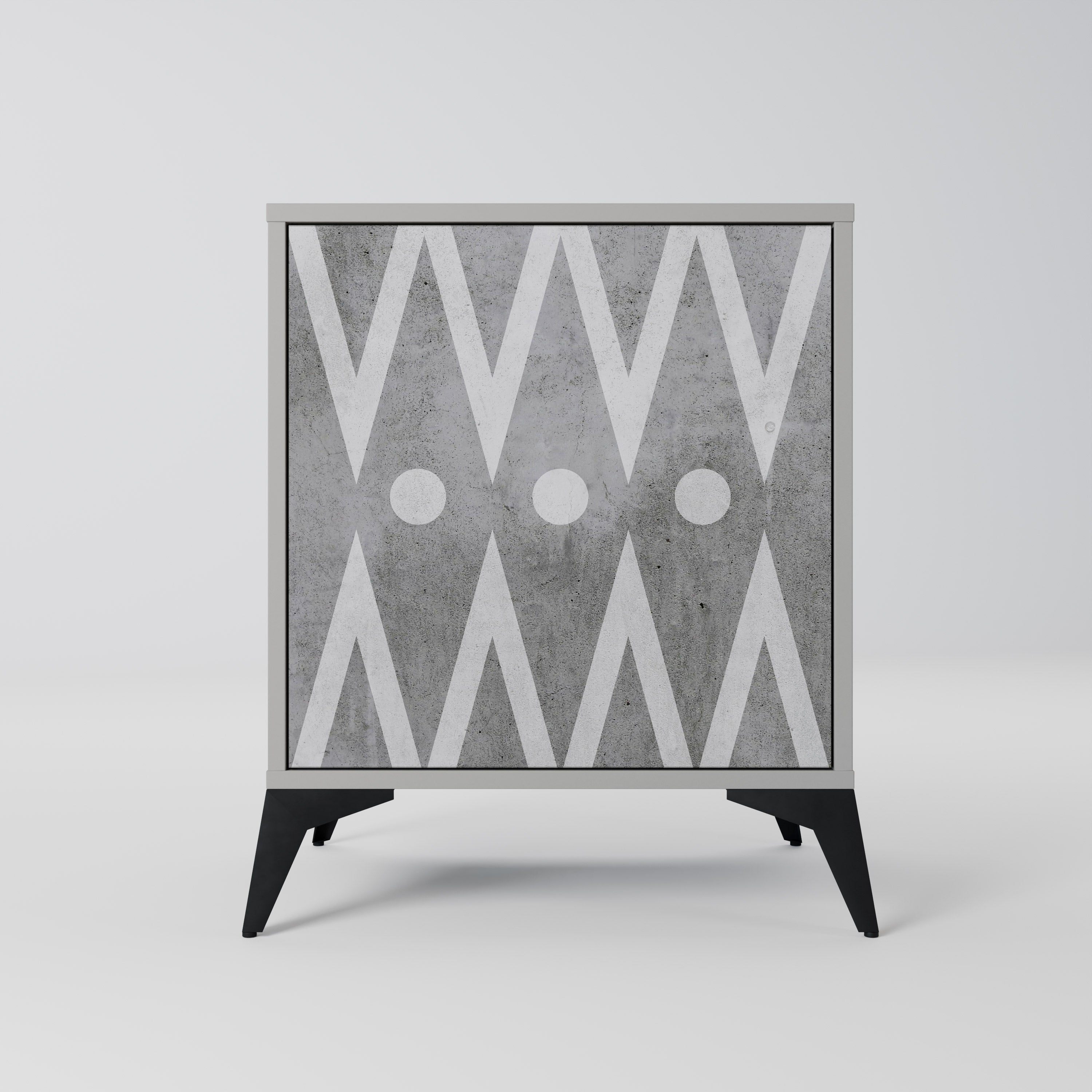 Aparador de 1 puerta Sharp Edges en acabado gris