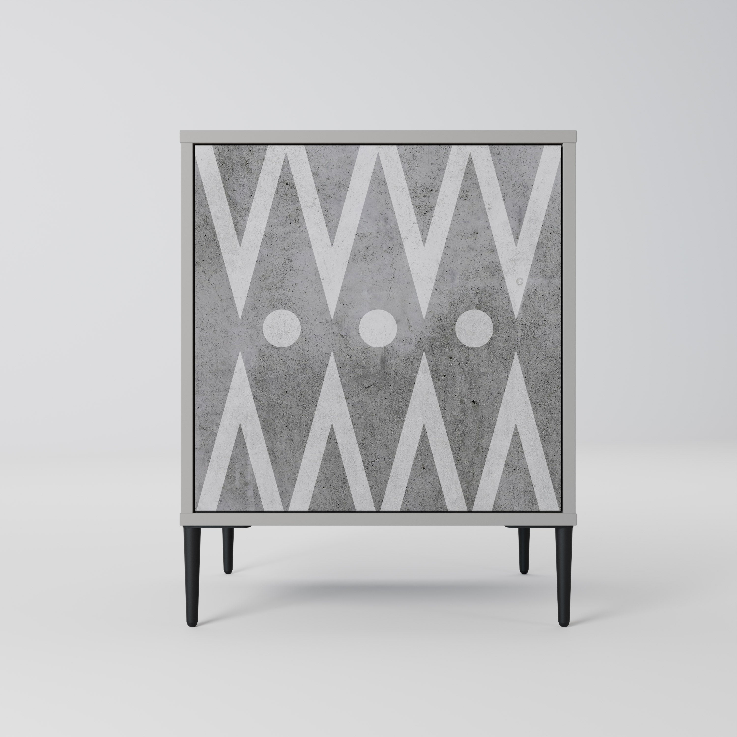 Aparador de 1 puerta Sharp Edges en acabado gris