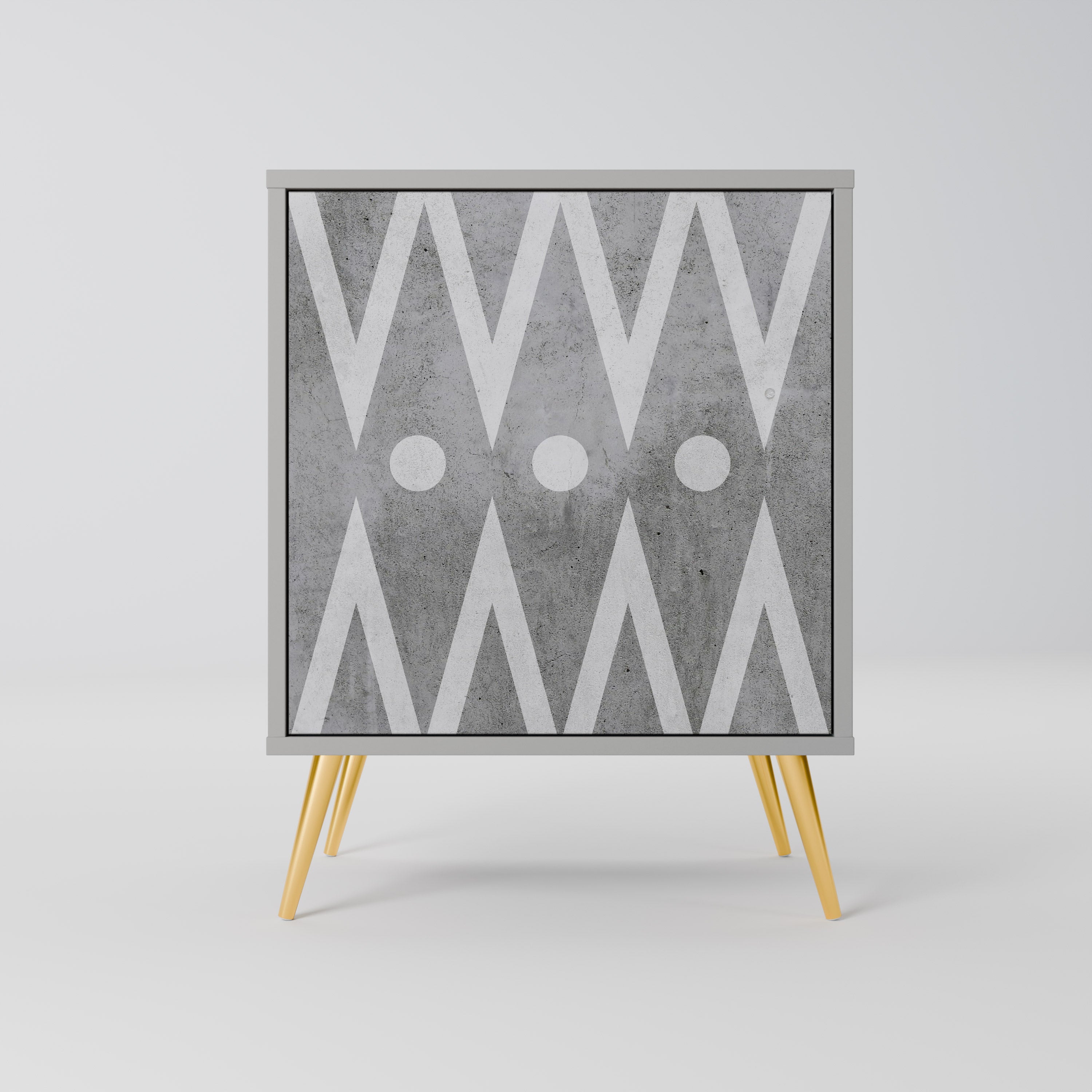 Aparador de 1 puerta Sharp Edges en acabado gris