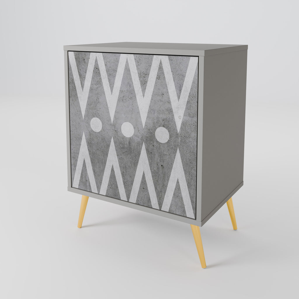 Aparador de 1 puerta Sharp Edges en acabado gris