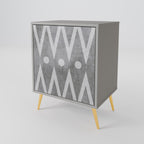 SHARP EDGES Aparador de 1 Puerta en Acabado Gris