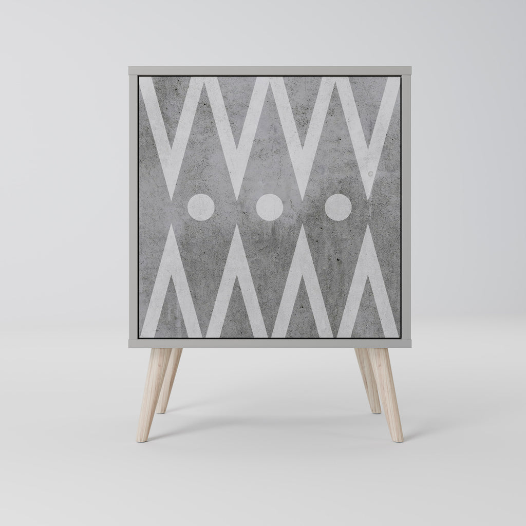 Aparador de 1 puerta Sharp Edges en acabado gris