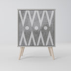 SHARP EDGES Aparador de 1 Puerta en Acabado Gris