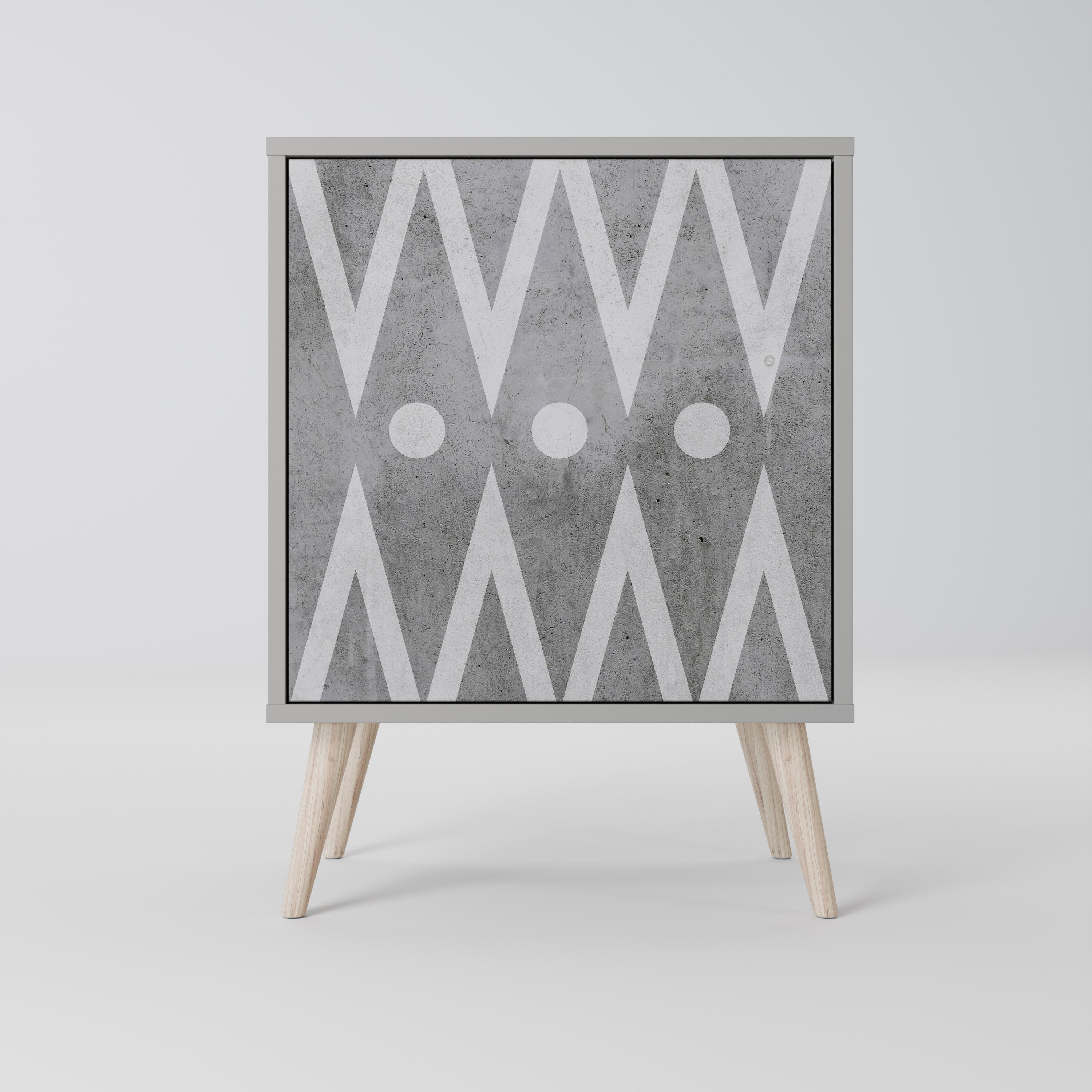 Aparador de 1 puerta Sharp Edges en acabado gris