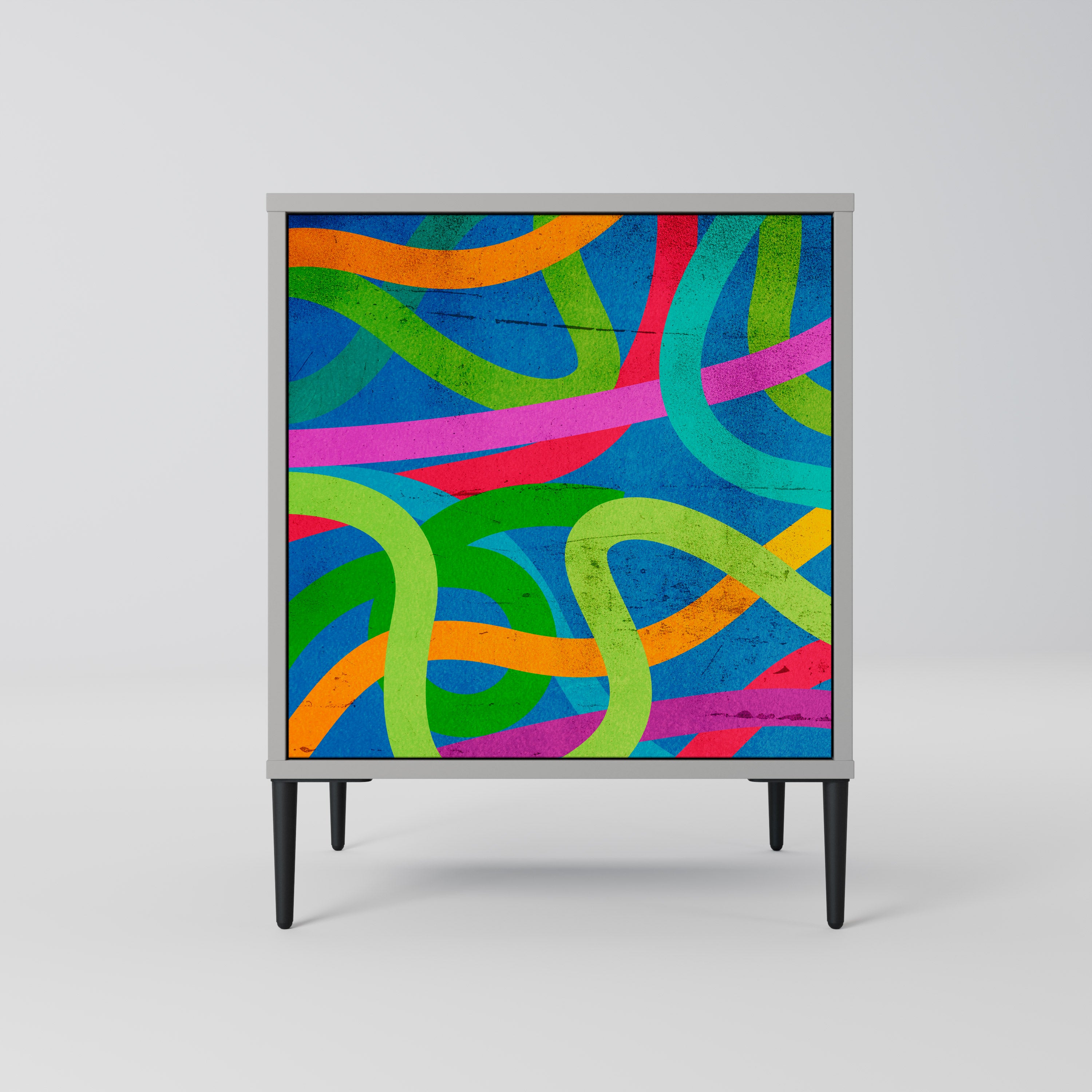 Aparador STREAMER TANGLE de 1 puerta en acabado gris