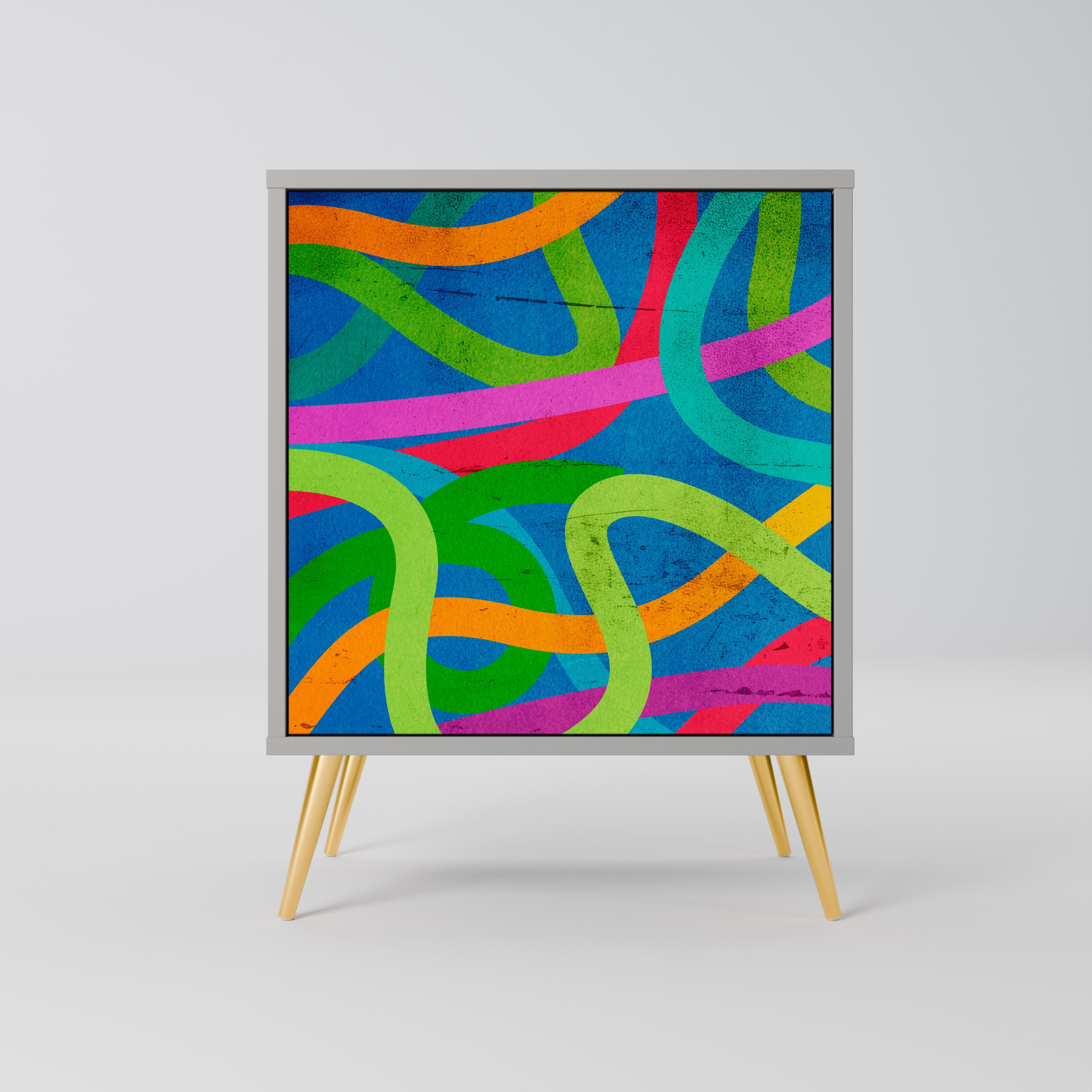 Aparador STREAMER TANGLE de 1 puerta en acabado gris