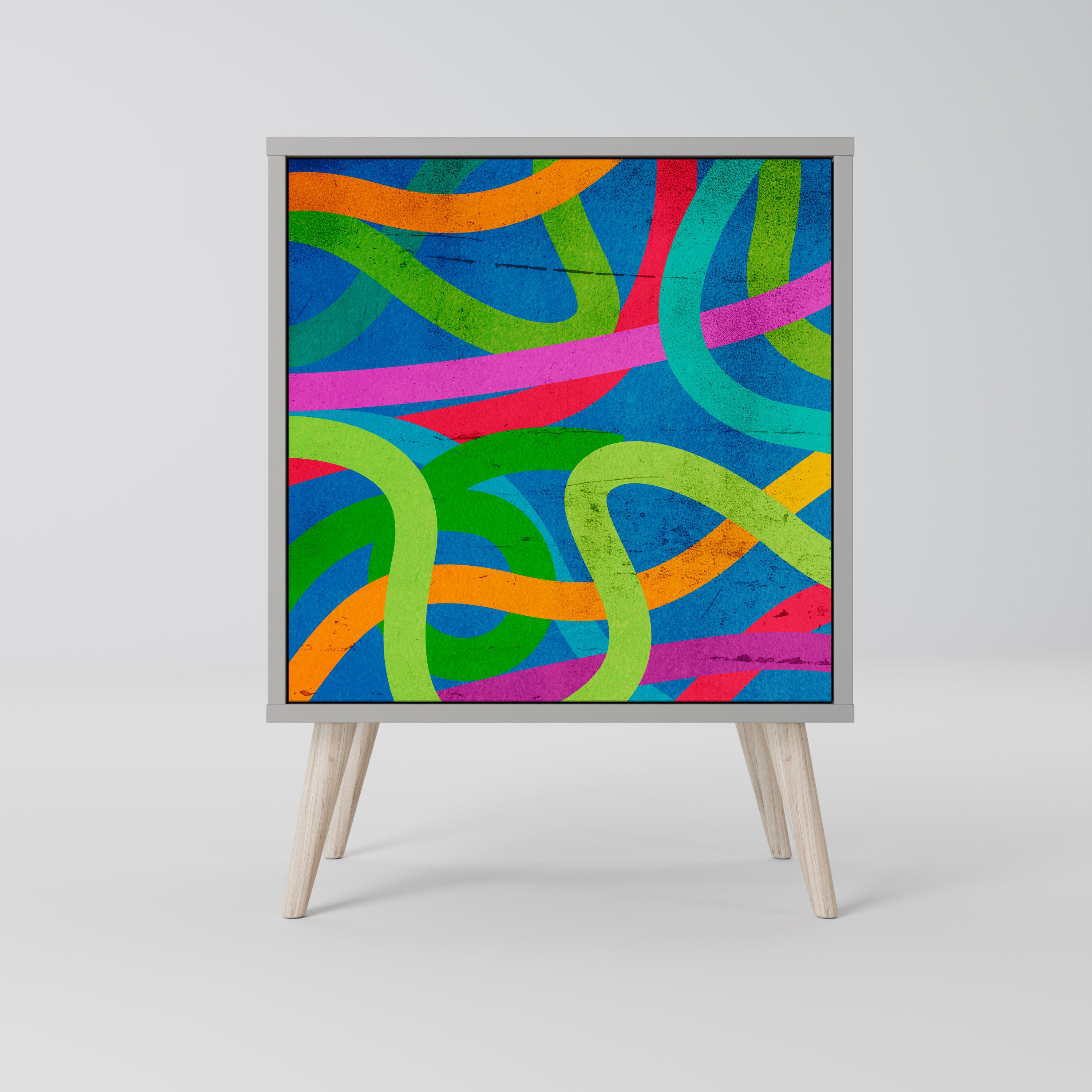 Aparador STREAMER TANGLE de 1 puerta en acabado gris