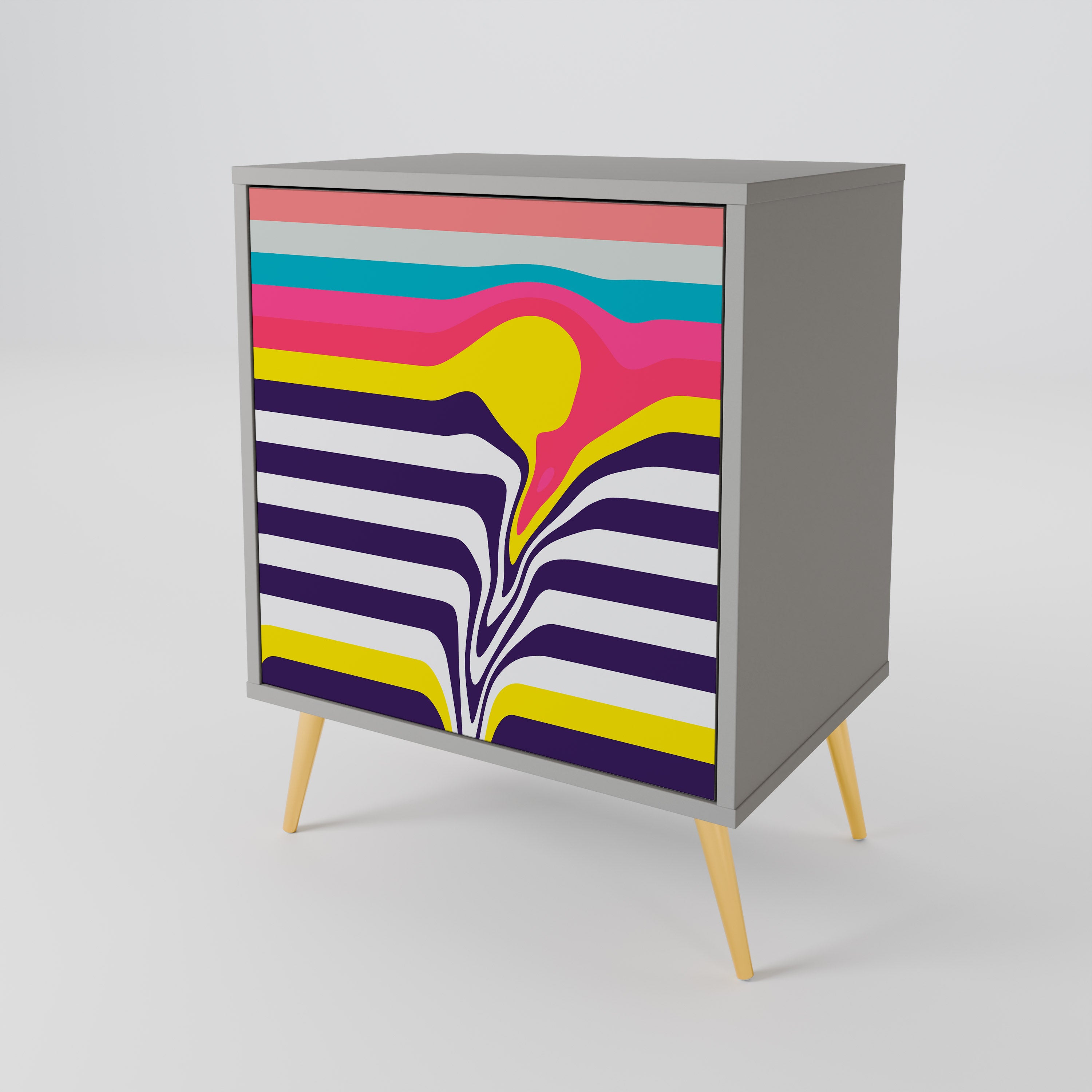 Aparador TONE COLLAPSE de 1 puerta en acabado gris