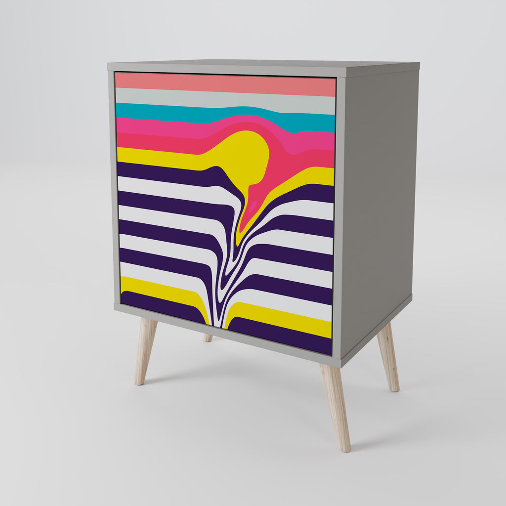 Aparador TONE COLLAPSE de 1 puerta en acabado gris