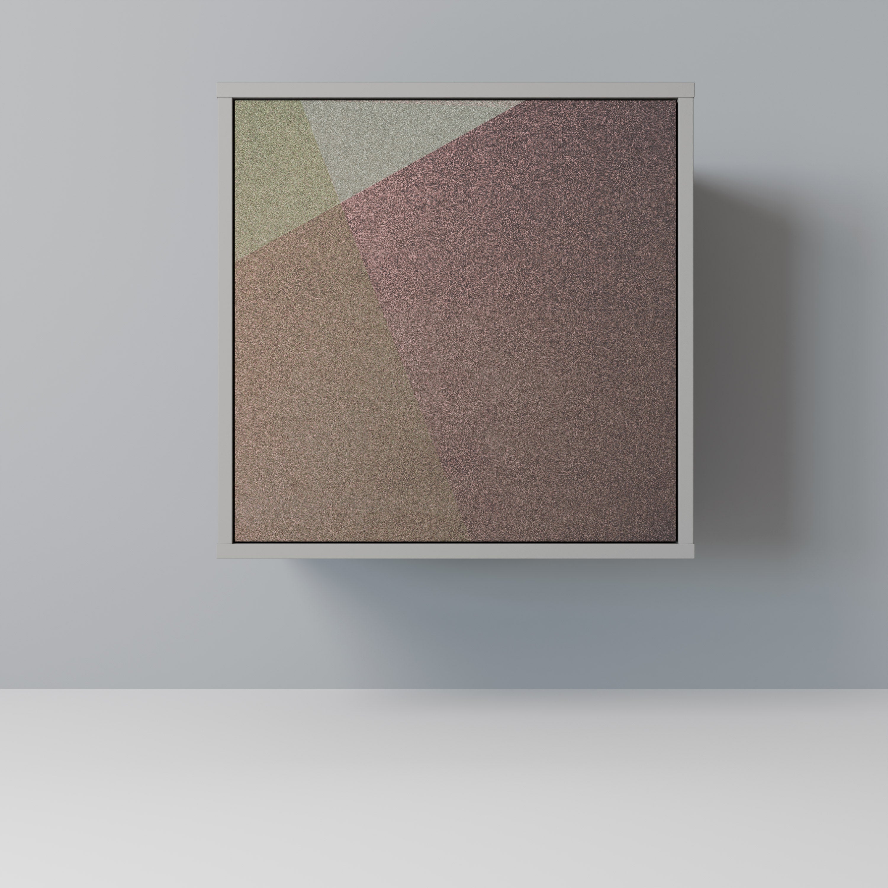 BEIGE GEOMETRY 1-Door Sideboard in Grey Finish