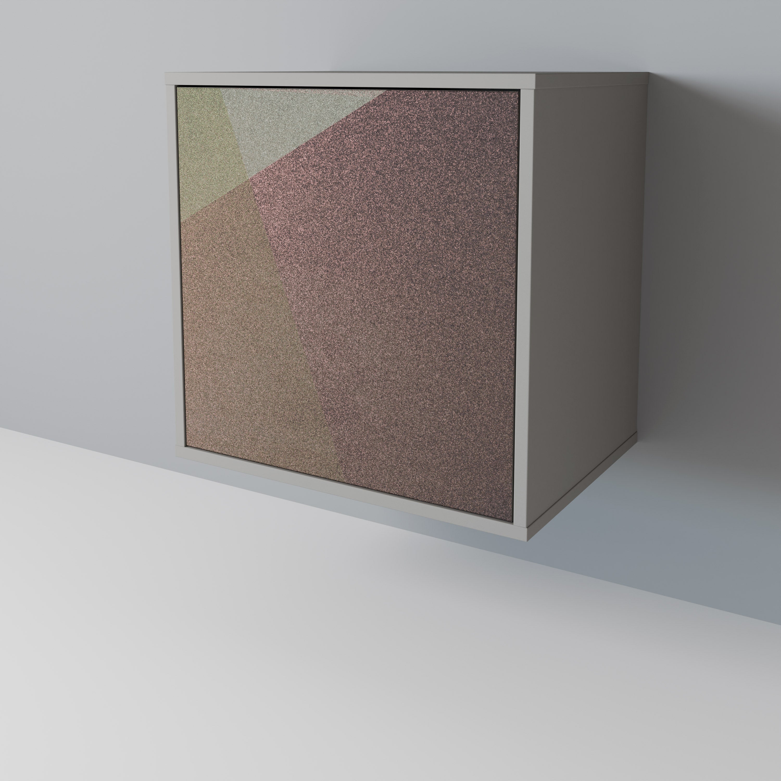 BEIGE GEOMETRY 1-Door Sideboard in Grey Finish