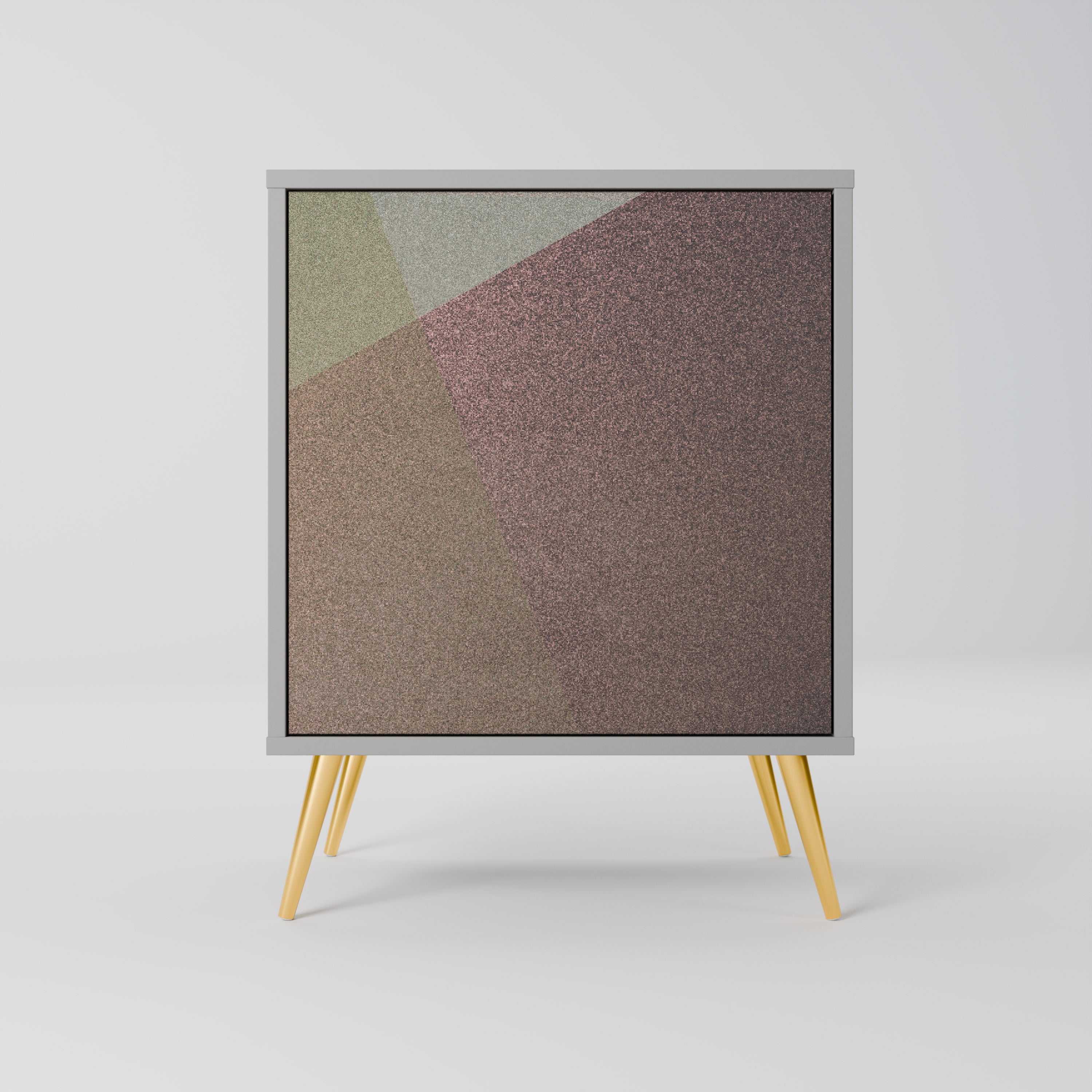 BEIGE GEOMETRY 1-Door Sideboard in Grey Finish