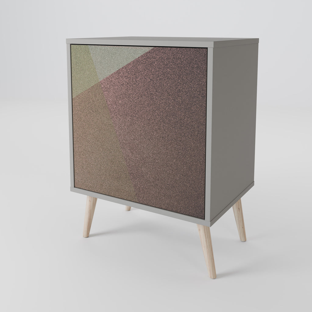 BEIGE GEOMETRY 1-Door Sideboard in Grey Finish