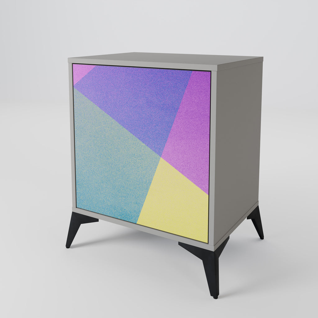 BRIGHT GEOMETRY 1-Door Sideboard in Grey Finish