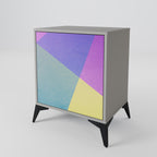 BRIGHT GEOMETRY 1-Door Sideboard in Grey Finish