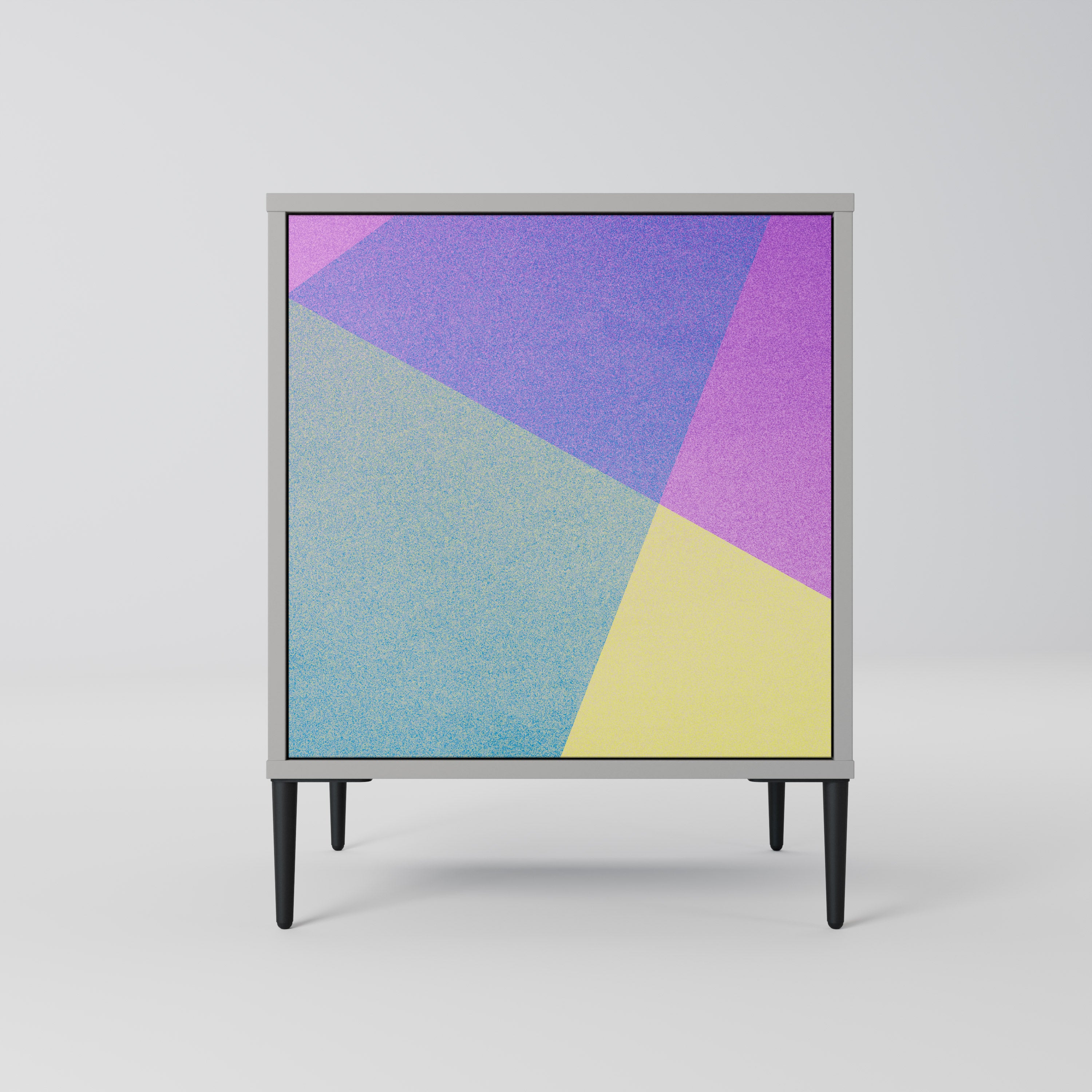 BRIGHT GEOMETRY 1-Door Sideboard in Grey Finish