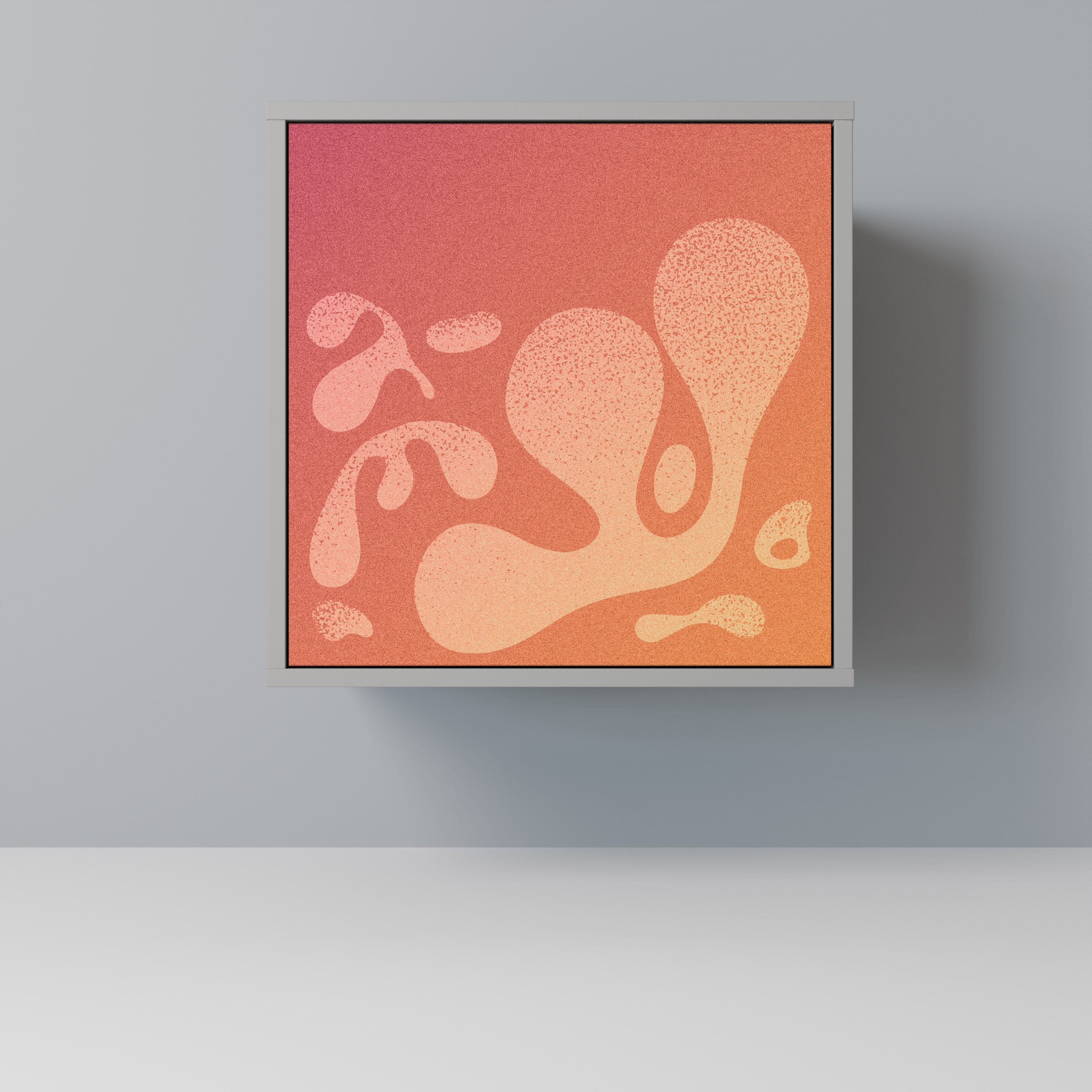 Aparador IRREGULAR ROSA de 1 puerta con acabado gris