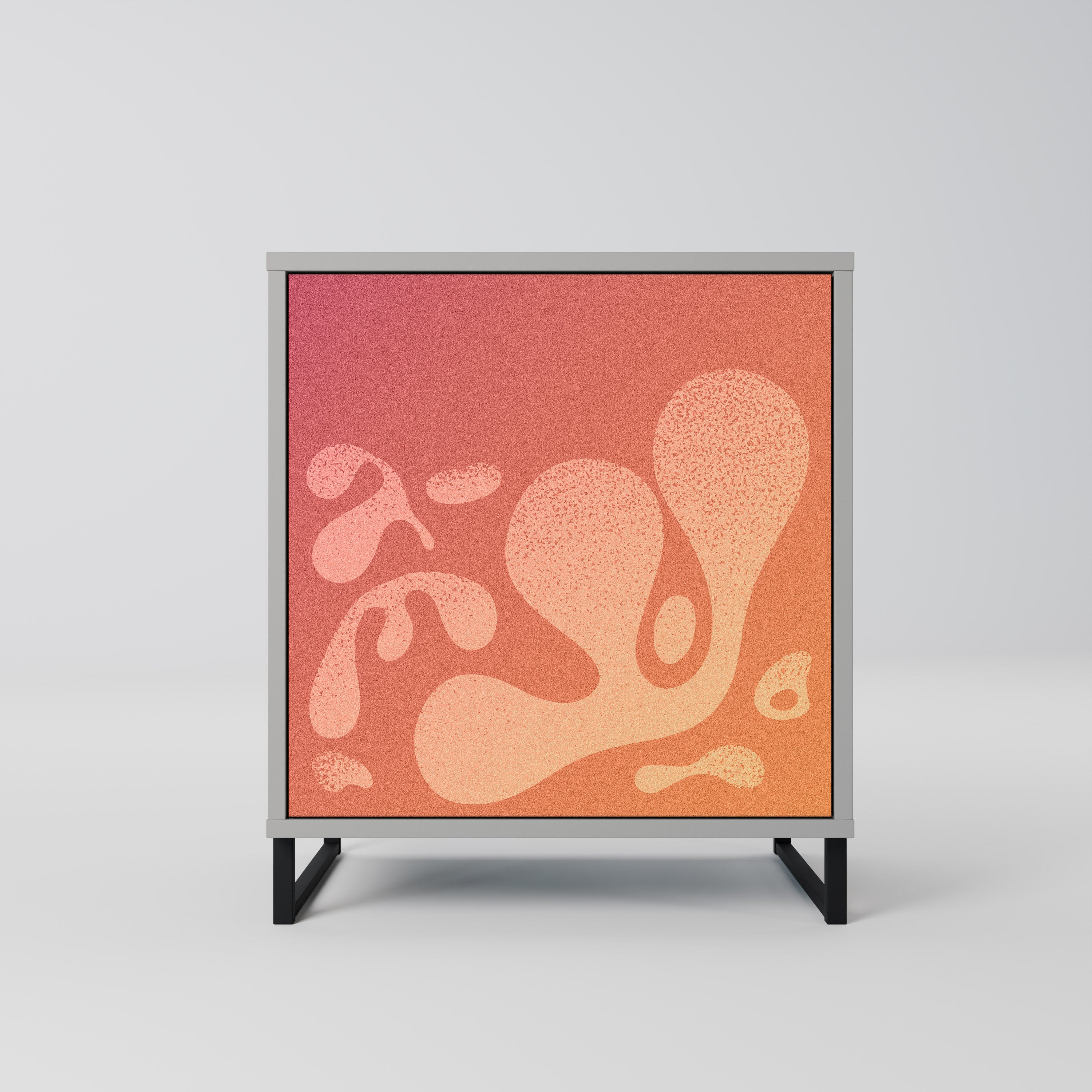 Aparador IRREGULAR ROSA de 1 puerta con acabado gris