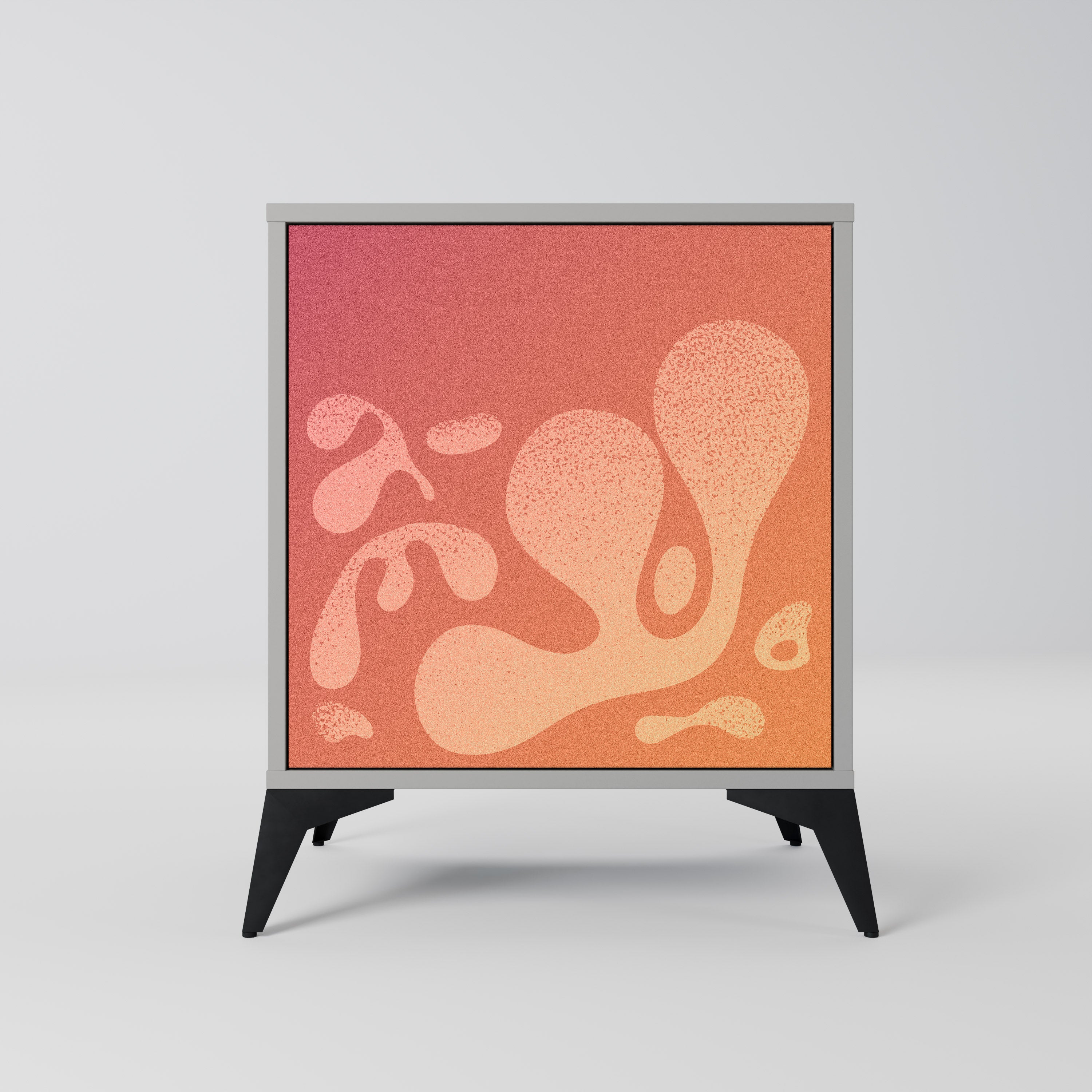 Aparador IRREGULAR ROSA de 1 puerta con acabado gris