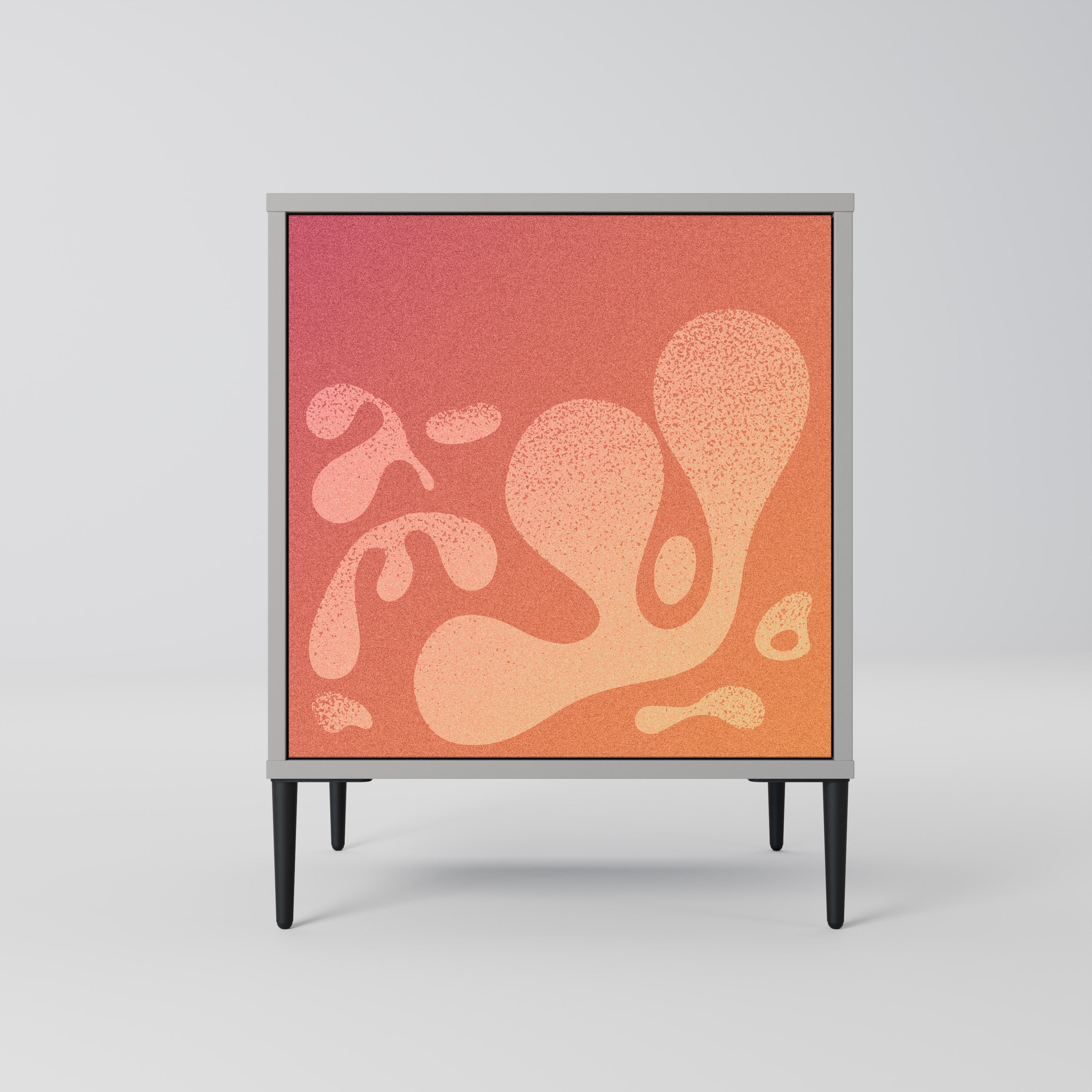 Aparador IRREGULAR ROSA de 1 puerta con acabado gris