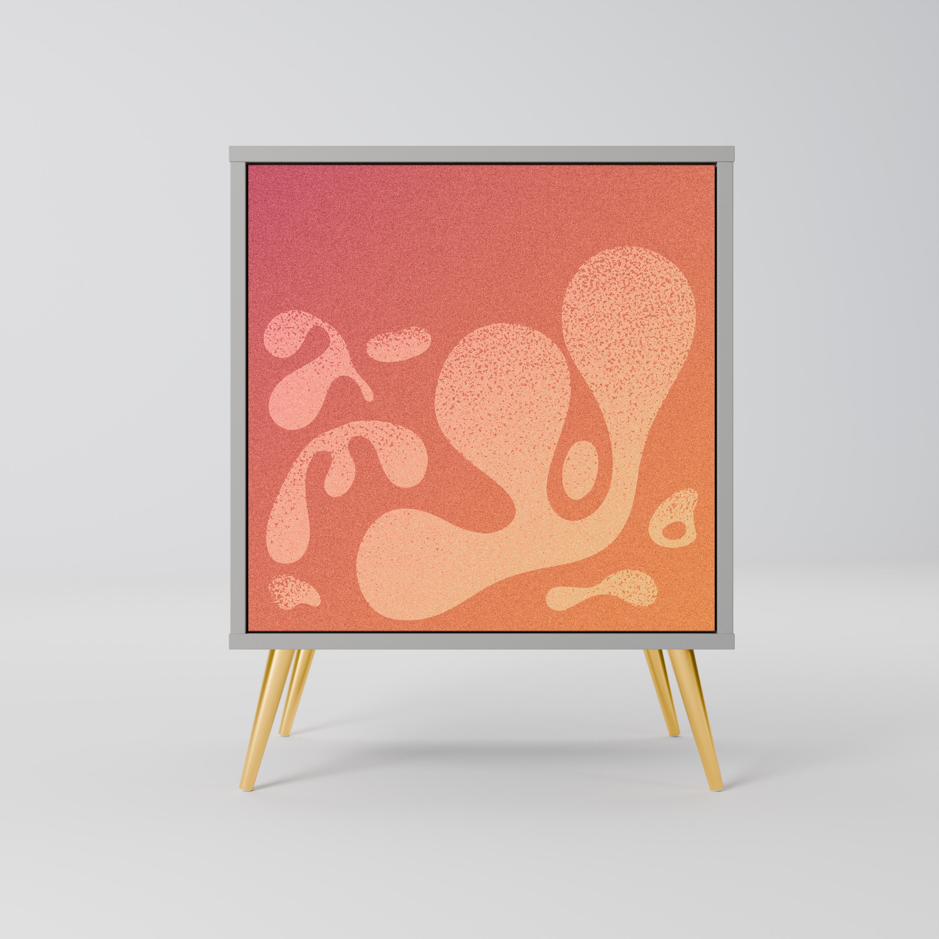 Aparador IRREGULAR ROSA de 1 puerta con acabado gris