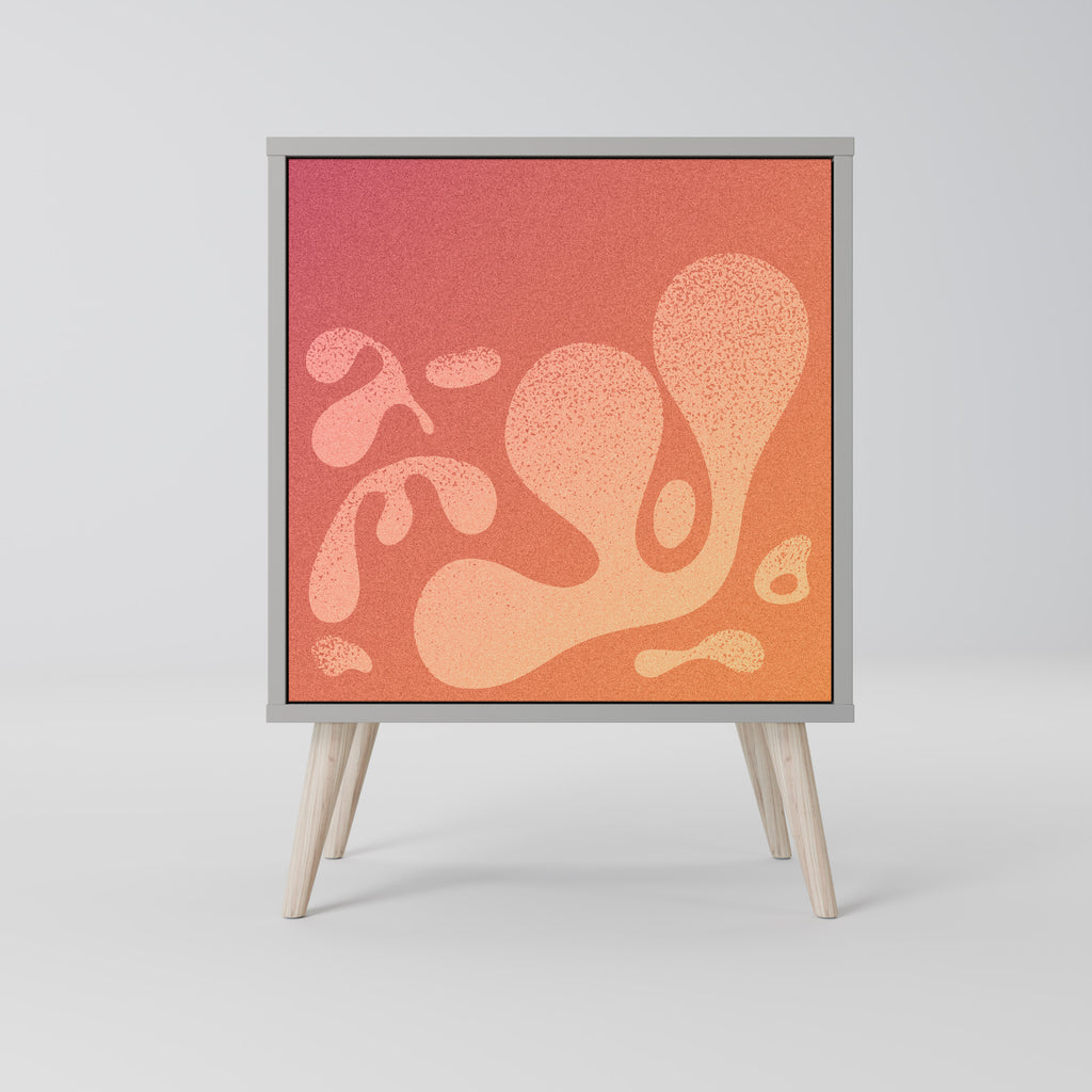 Aparador IRREGULAR ROSA de 1 puerta con acabado gris