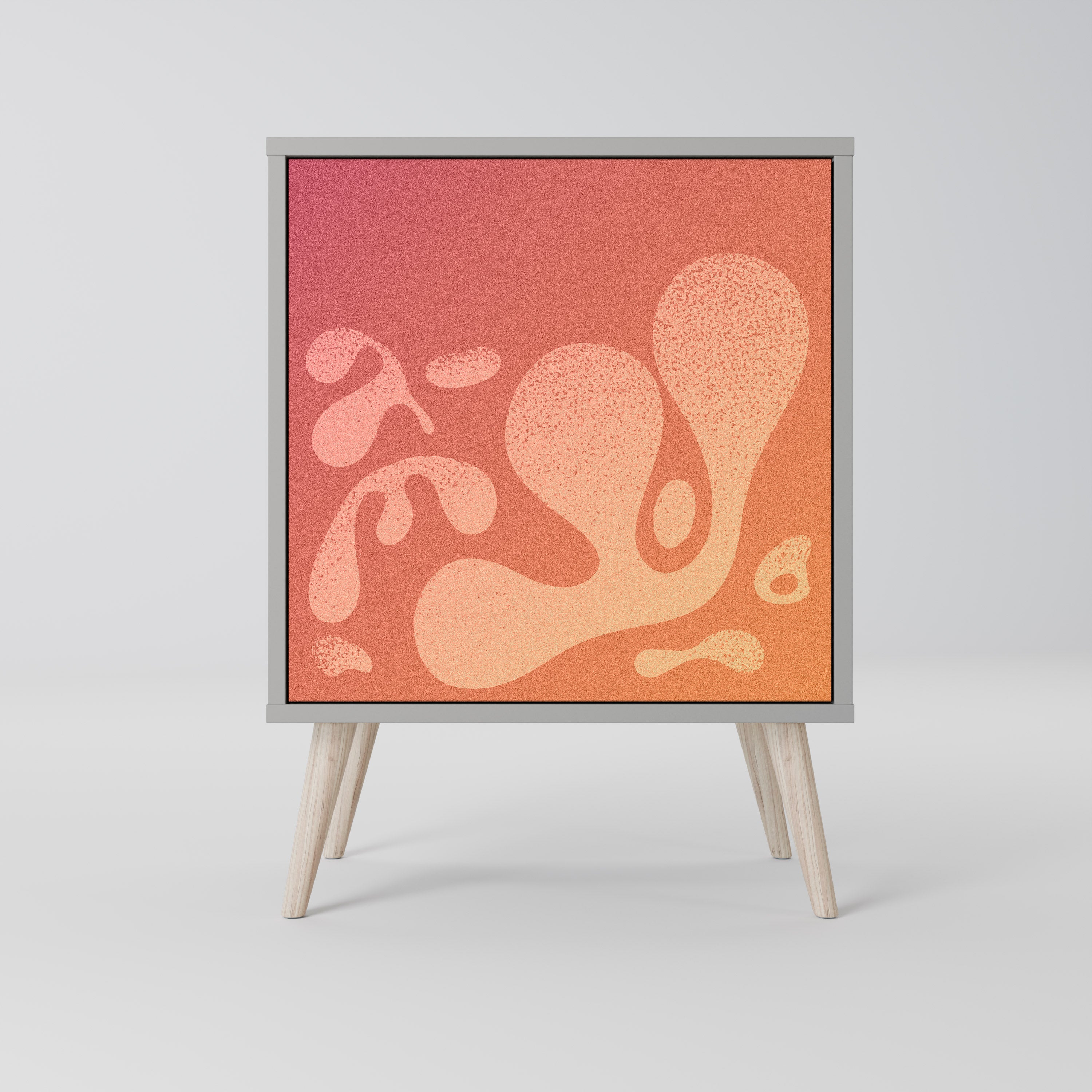 Aparador IRREGULAR ROSA de 1 puerta con acabado gris