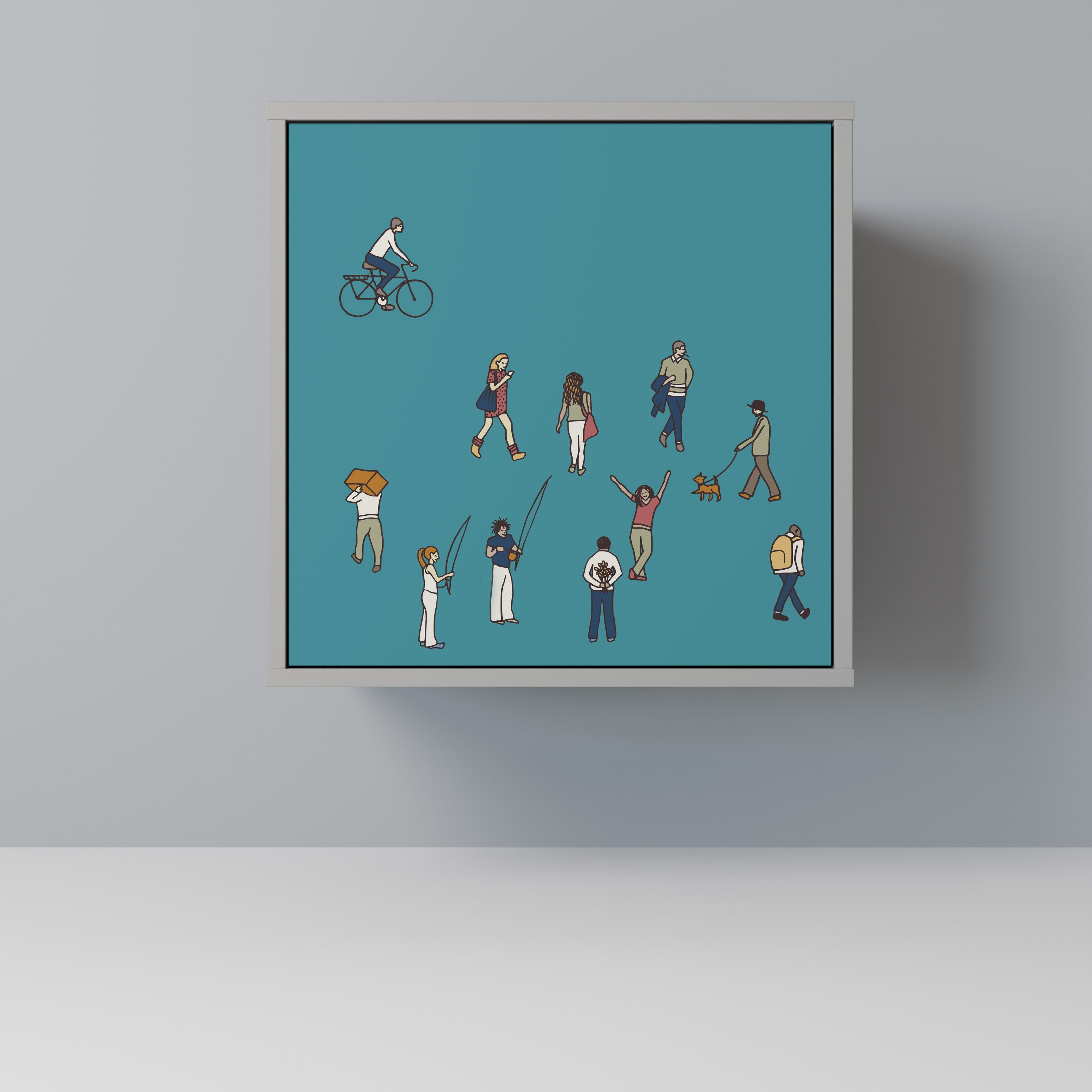 Aparador COLLECTIVE STREAM de 1 puerta en acabado gris