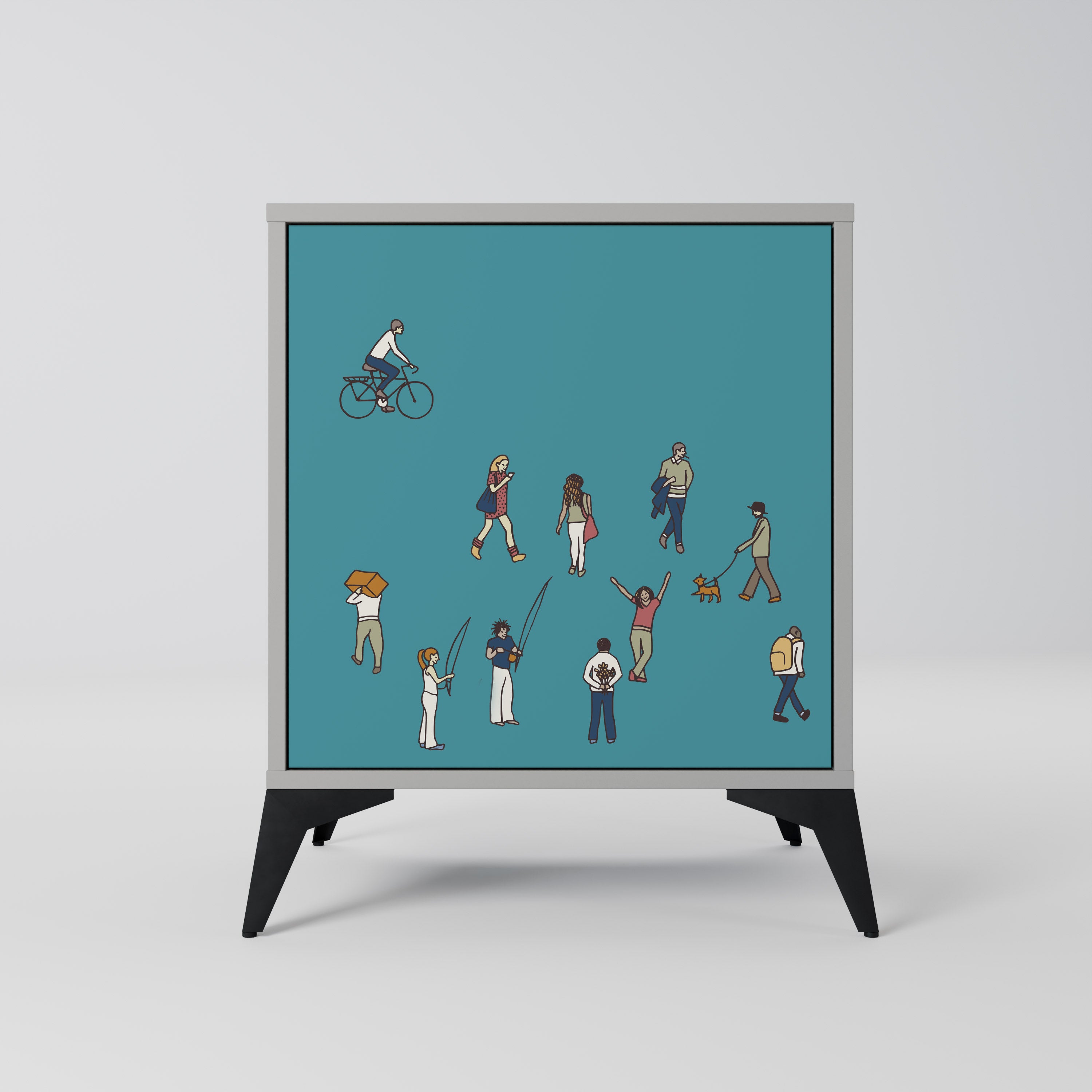 Aparador COLLECTIVE STREAM de 1 puerta en acabado gris