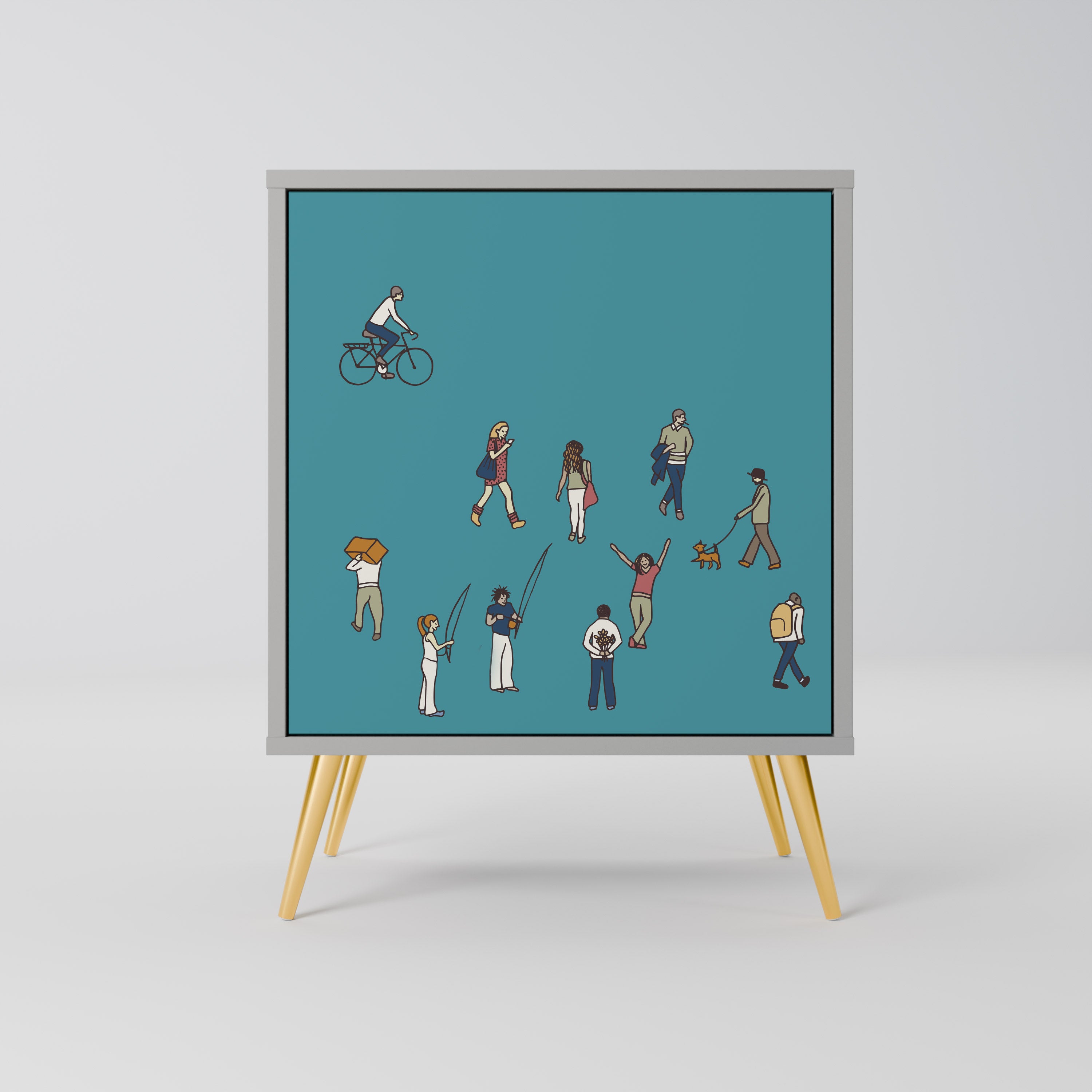 Aparador COLLECTIVE STREAM de 1 puerta en acabado gris