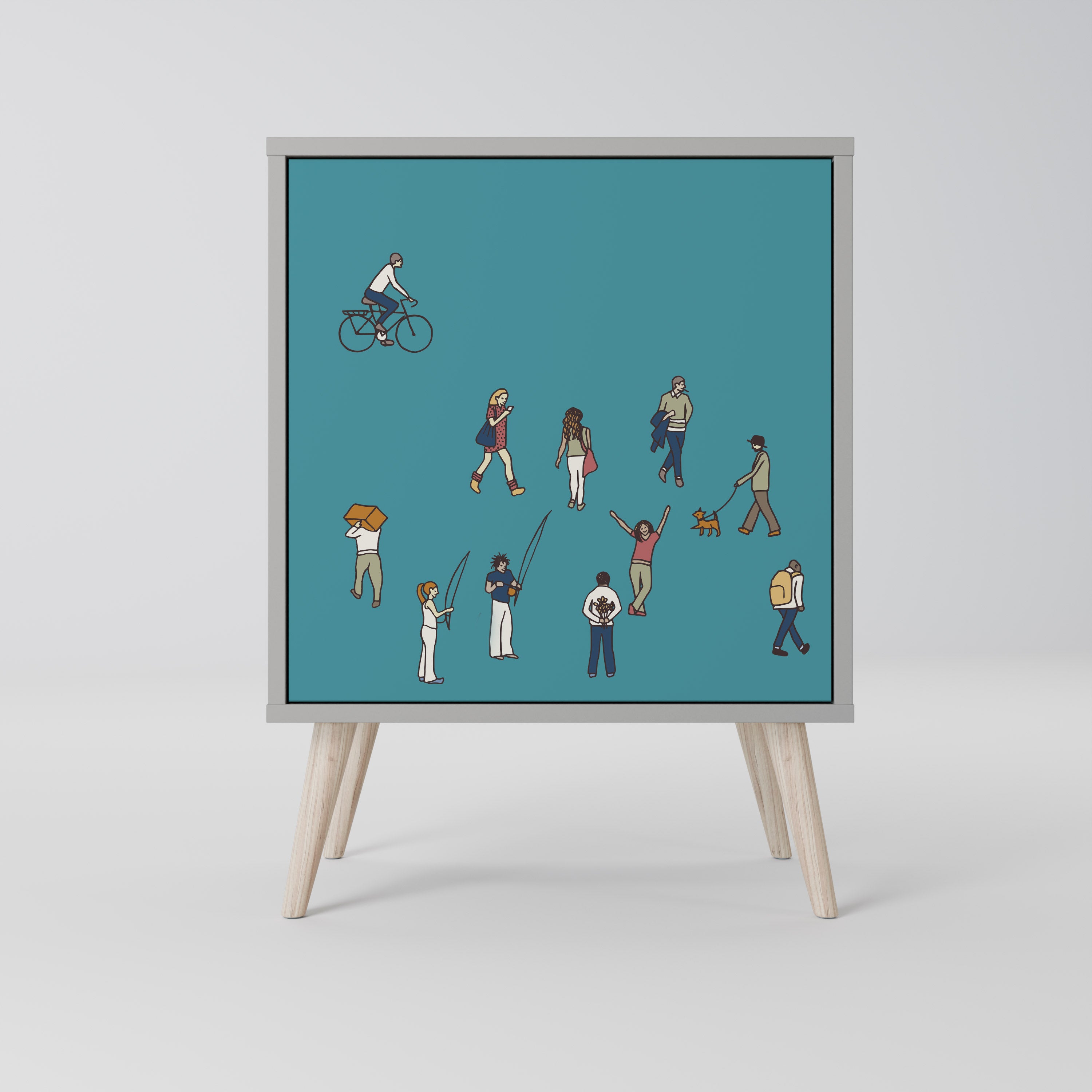 Aparador COLLECTIVE STREAM de 1 puerta en acabado gris