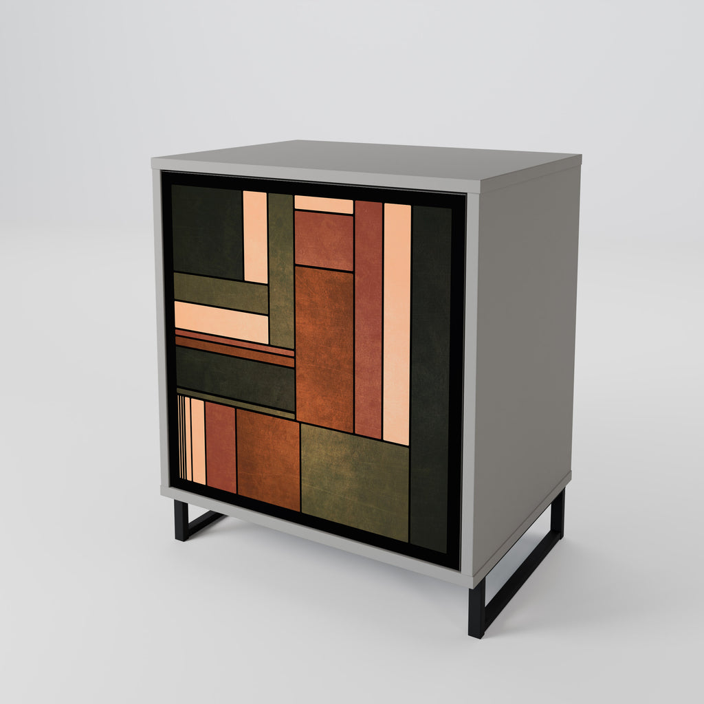 FIGURAS DE LA NATURALEZA Aparador de 1 puerta en acabado gris