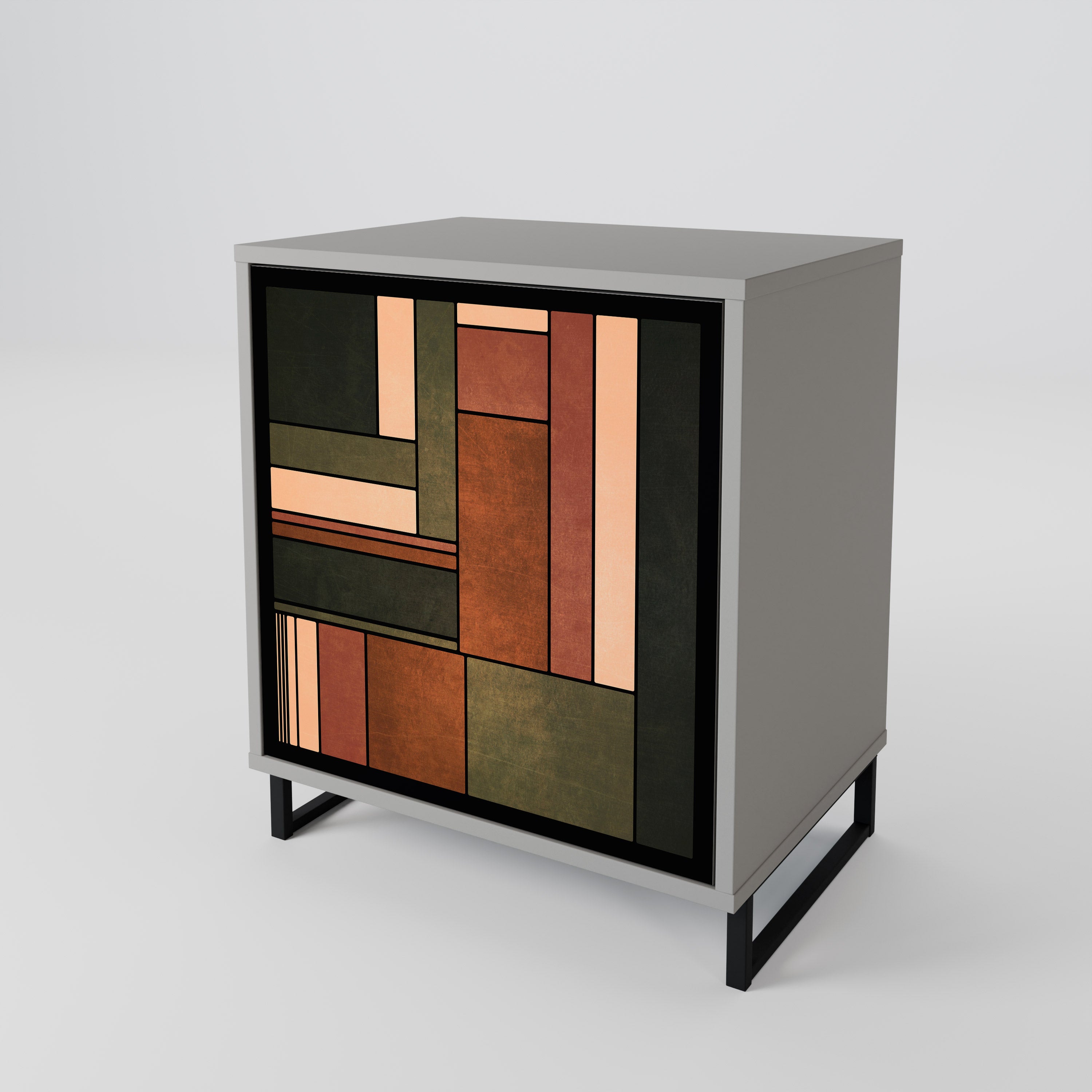 FIGURAS DE LA NATURALEZA Aparador de 1 puerta en acabado gris