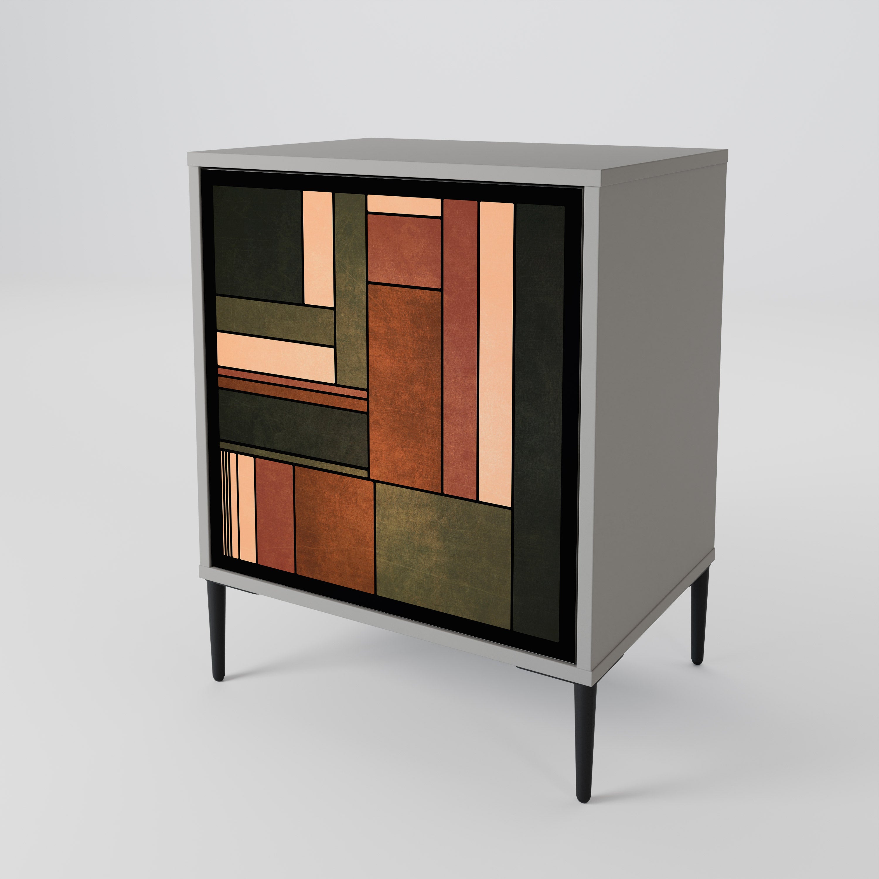 FIGURAS DE LA NATURALEZA Aparador de 1 puerta en acabado gris