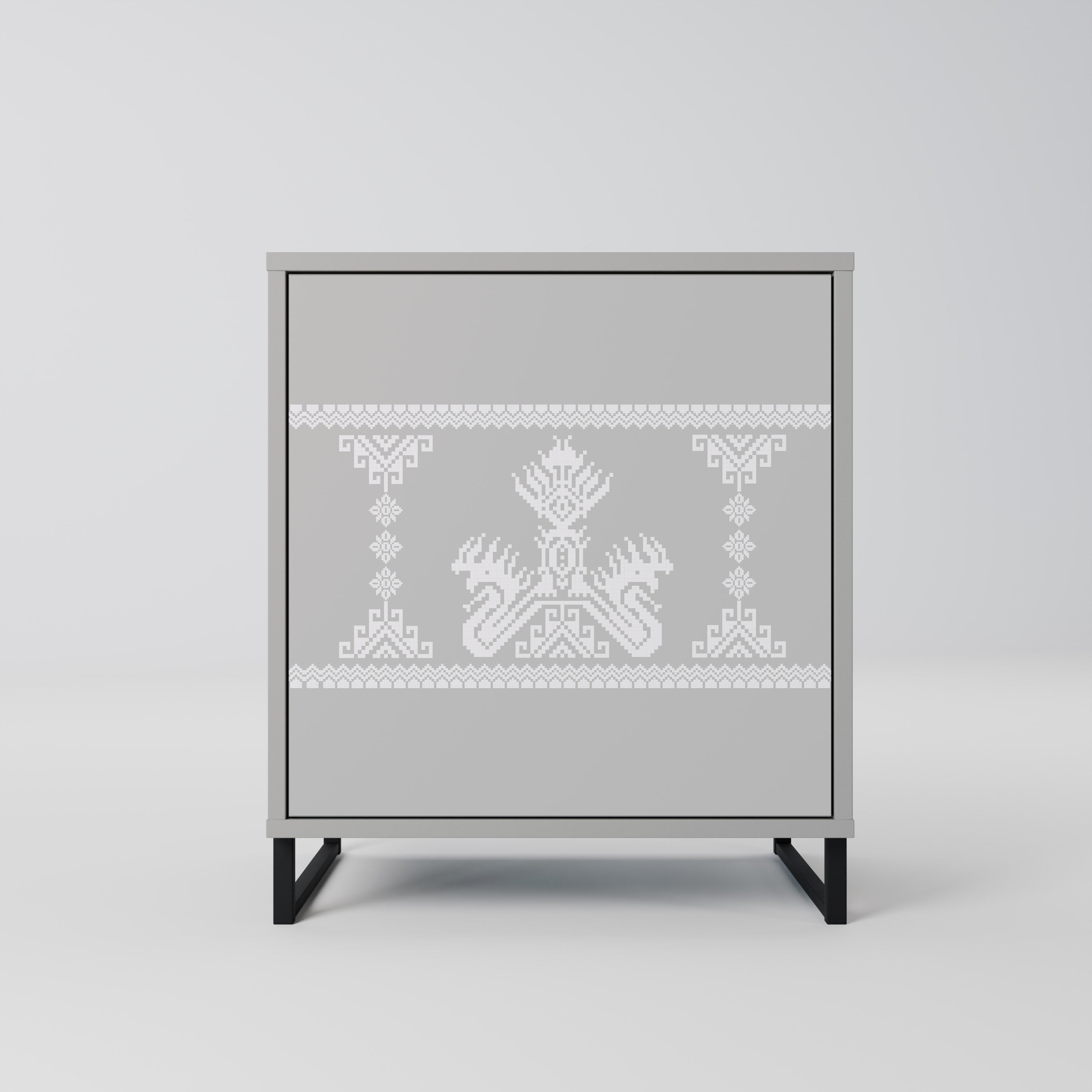 Aparador THAI GRAY de 1 puerta en acabado gris