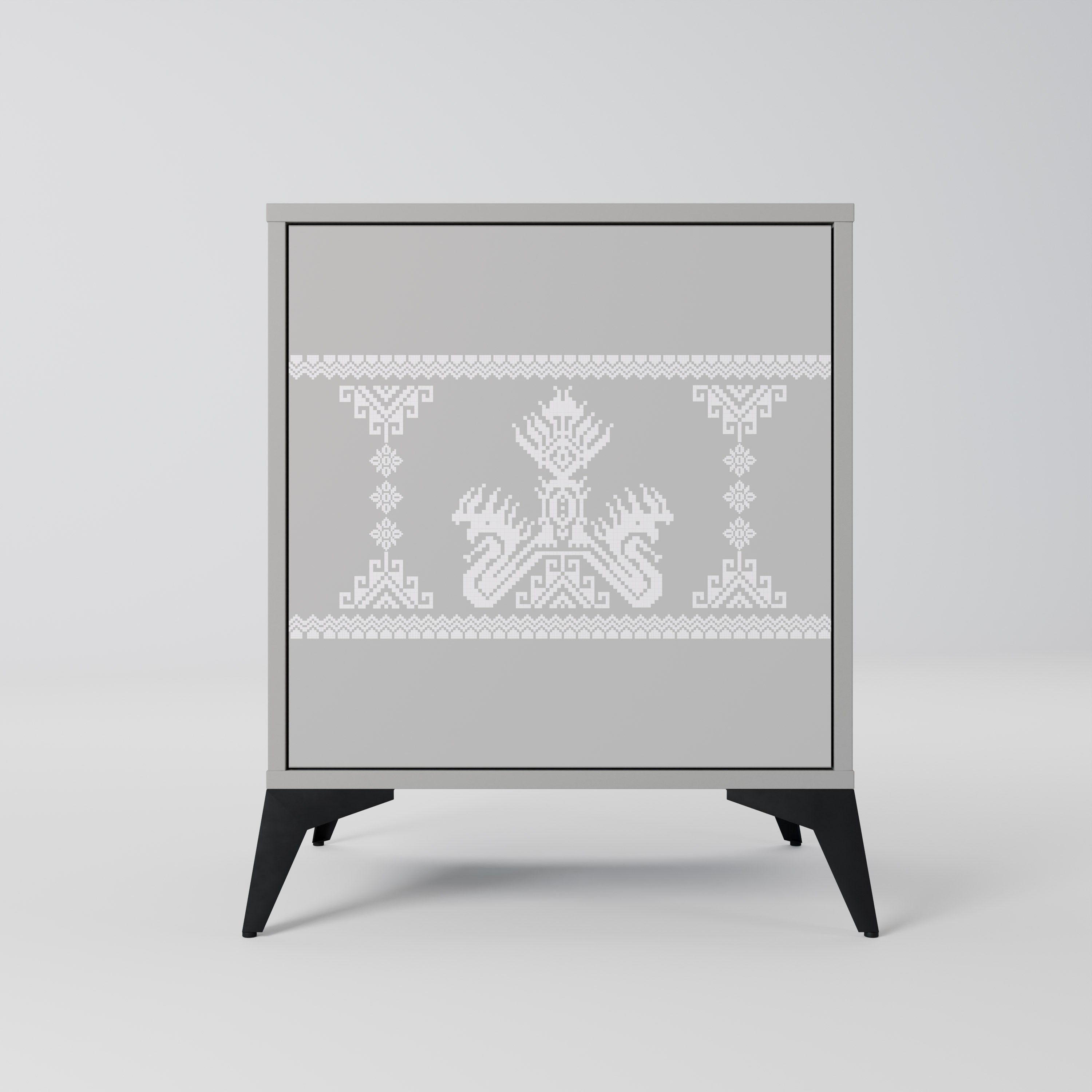 Aparador THAI GRAY de 1 puerta en acabado gris