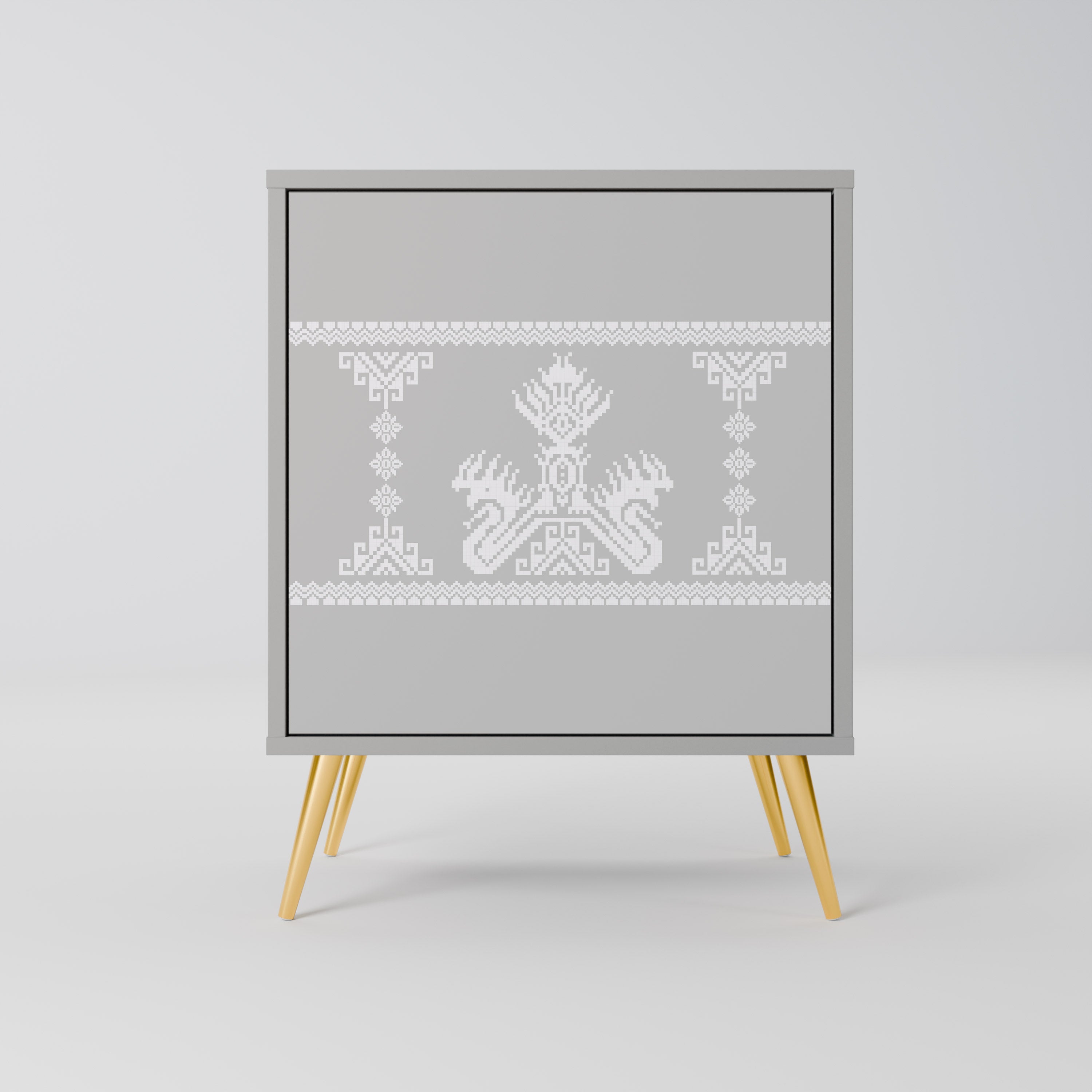 Aparador THAI GRAY de 1 puerta en acabado gris