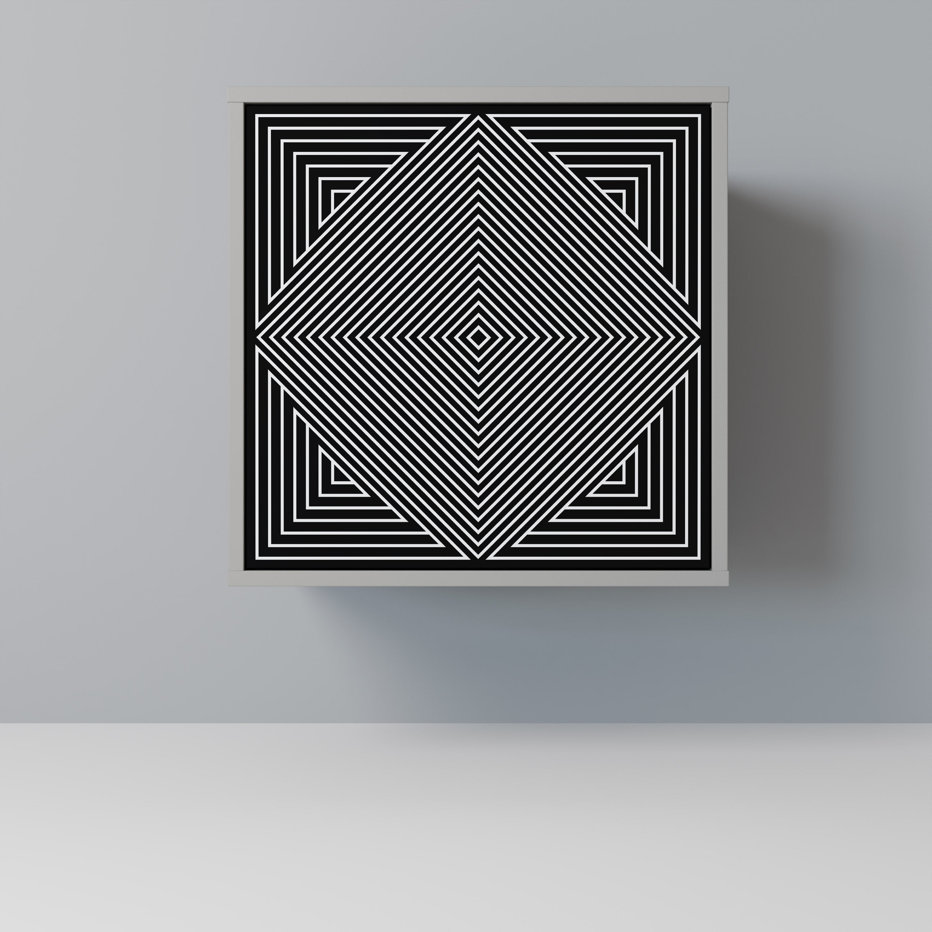 Aparador POLYGON ILLUSION de 1 puerta en acabado gris