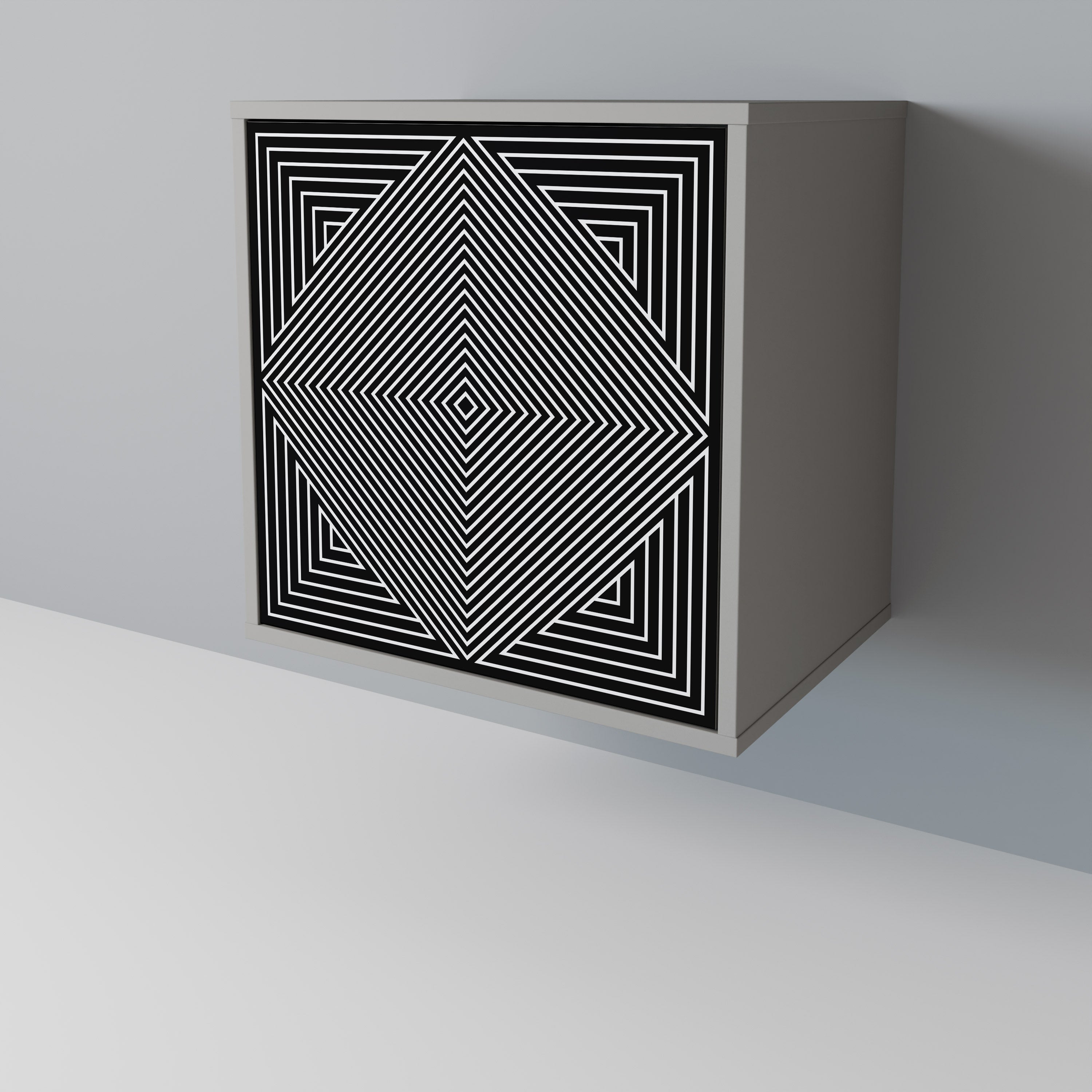 Aparador POLYGON ILLUSION de 1 puerta en acabado gris