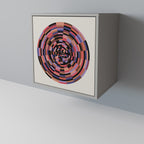 BROWN CIRCLES Aparador de 1 Puerta en Acabado Gris