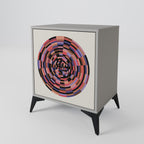 BROWN CIRCLES Aparador de 1 Puerta en Acabado Gris