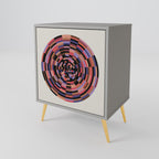 BROWN CIRCLES Aparador de 1 Puerta en Acabado Gris