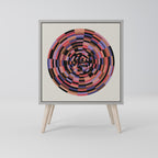 BROWN CIRCLES Aparador de 1 Puerta en Acabado Gris