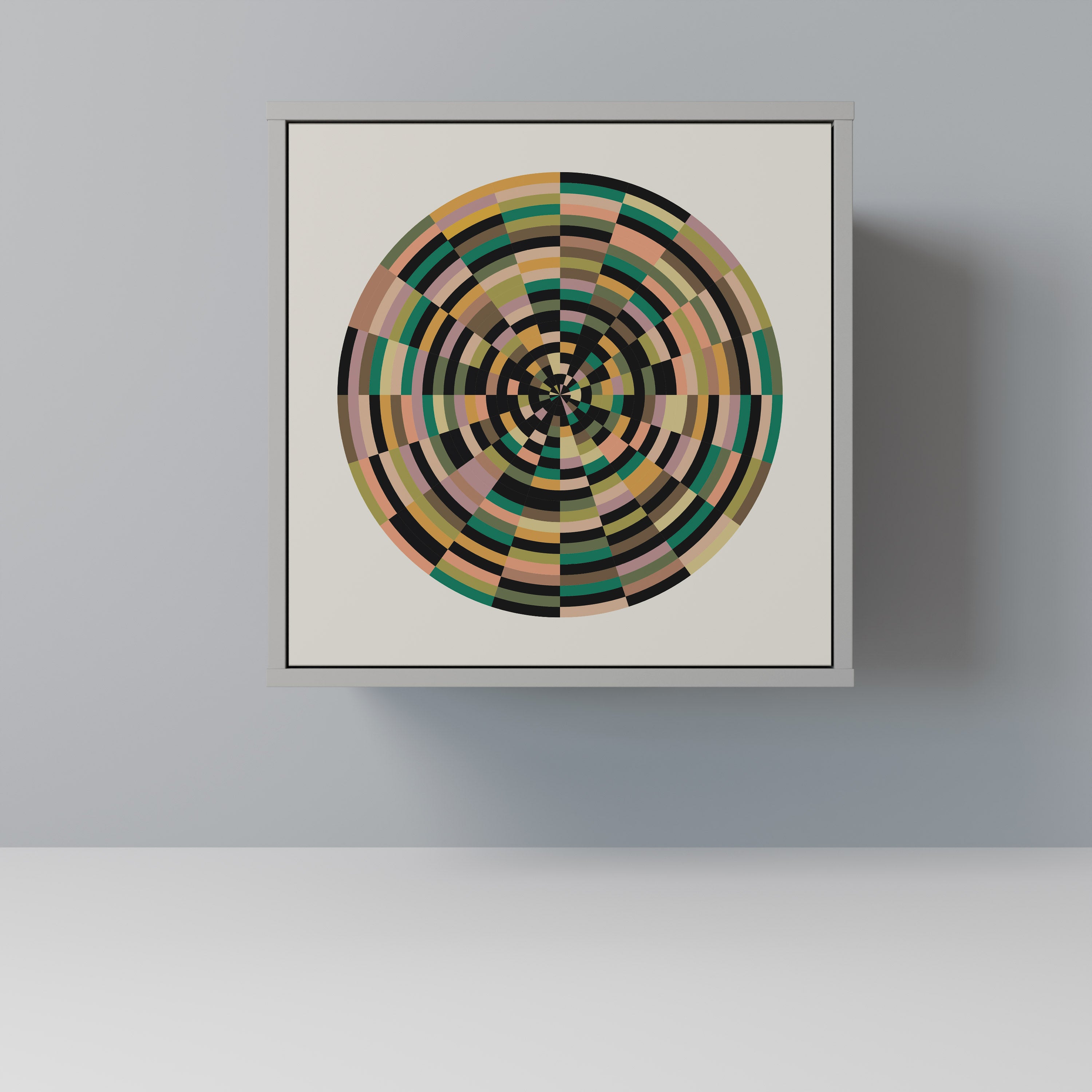 Aparador GREEN CIRCLES de 1 puerta en acabado gris