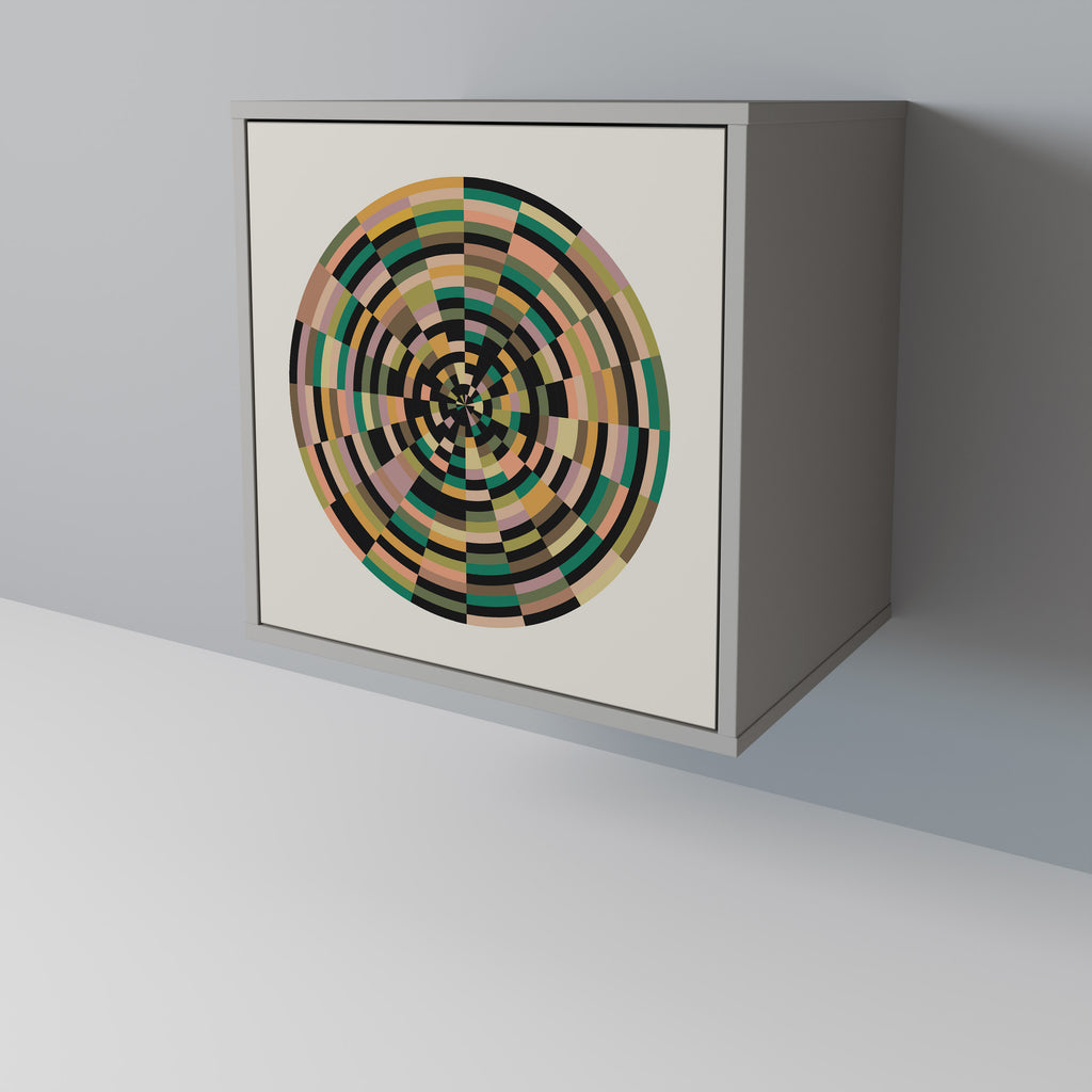 Aparador GREEN CIRCLES de 1 puerta en acabado gris