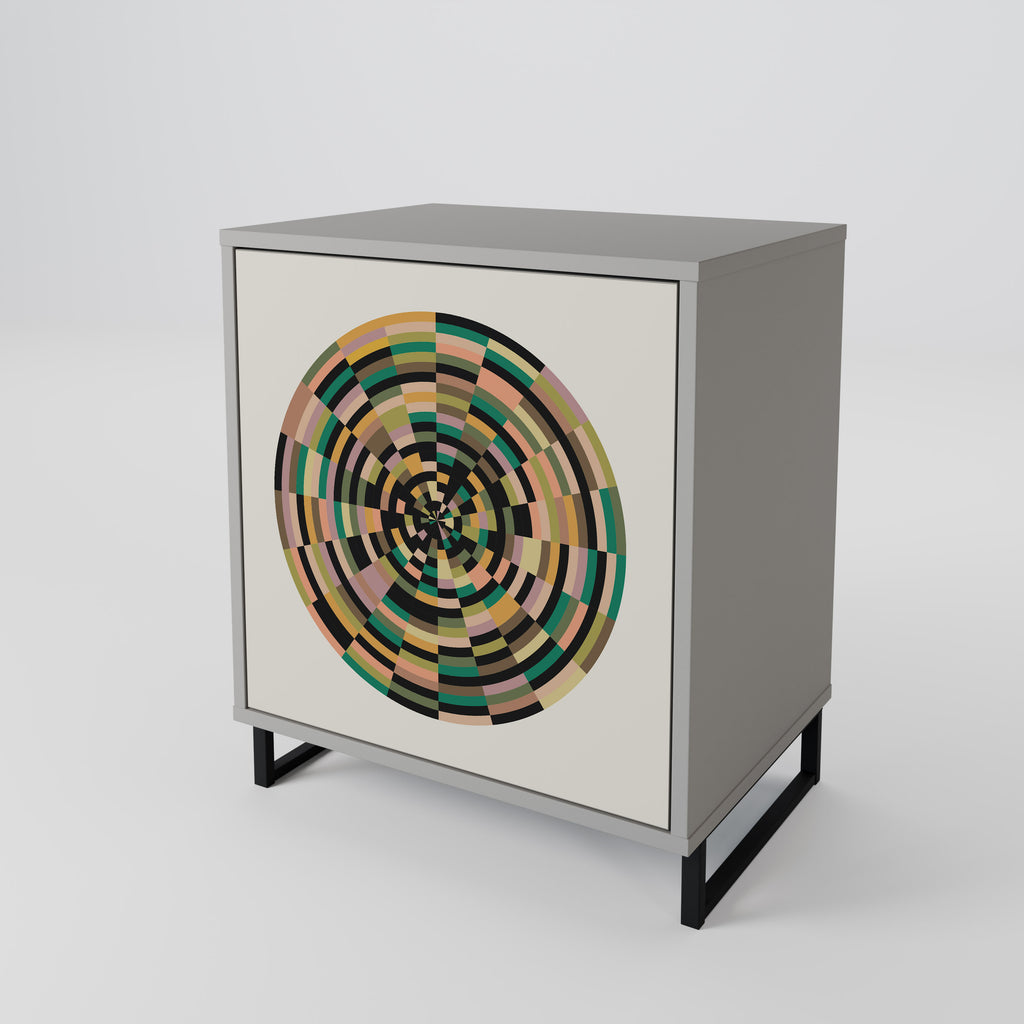 Aparador GREEN CIRCLES de 1 puerta en acabado gris