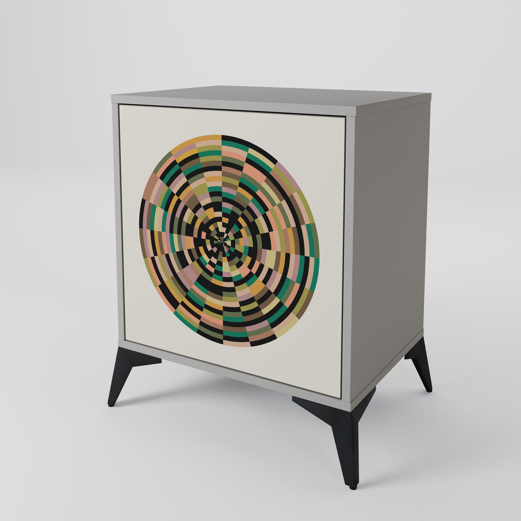 Aparador GREEN CIRCLES de 1 puerta en acabado gris