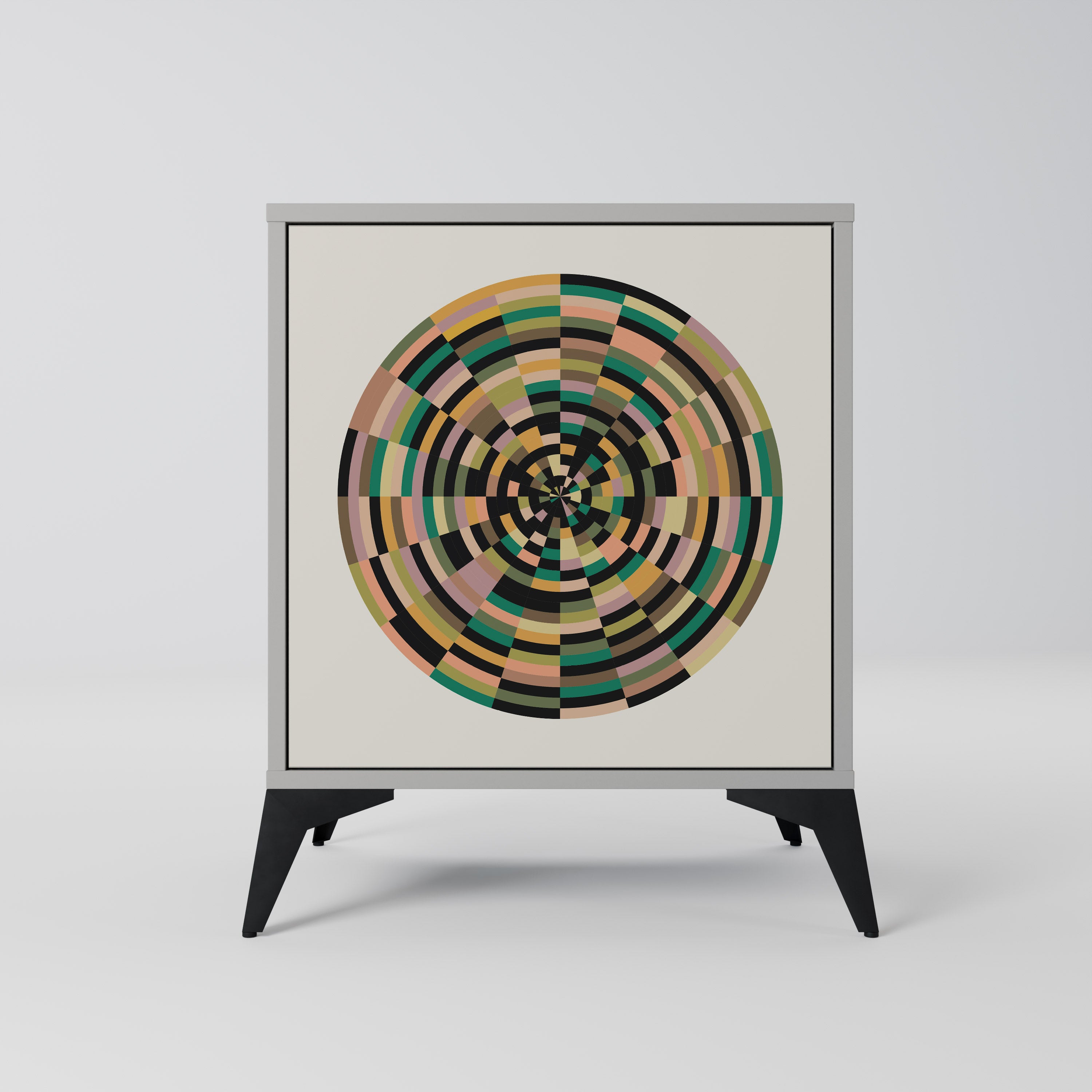 Aparador GREEN CIRCLES de 1 puerta en acabado gris