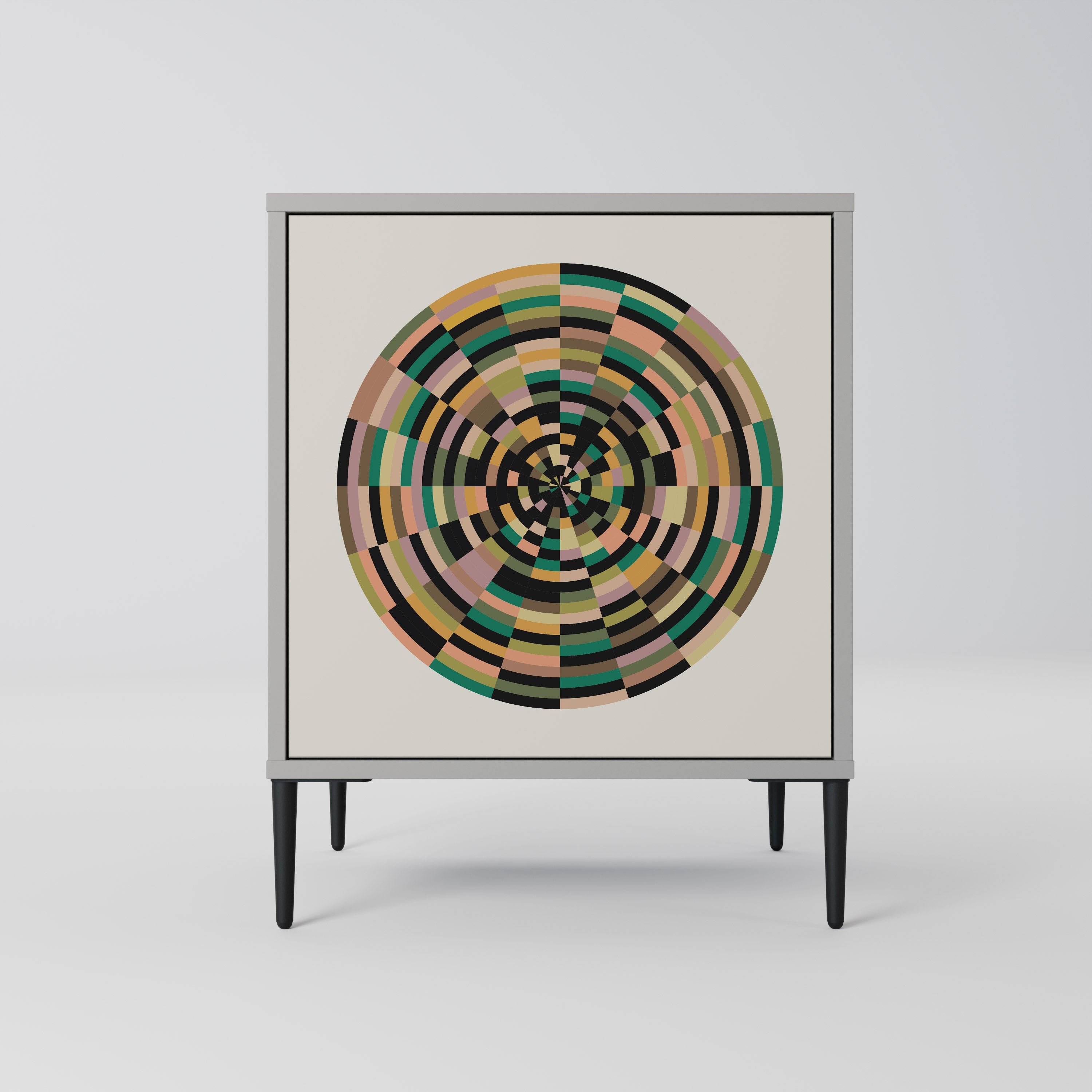 Aparador GREEN CIRCLES de 1 puerta en acabado gris